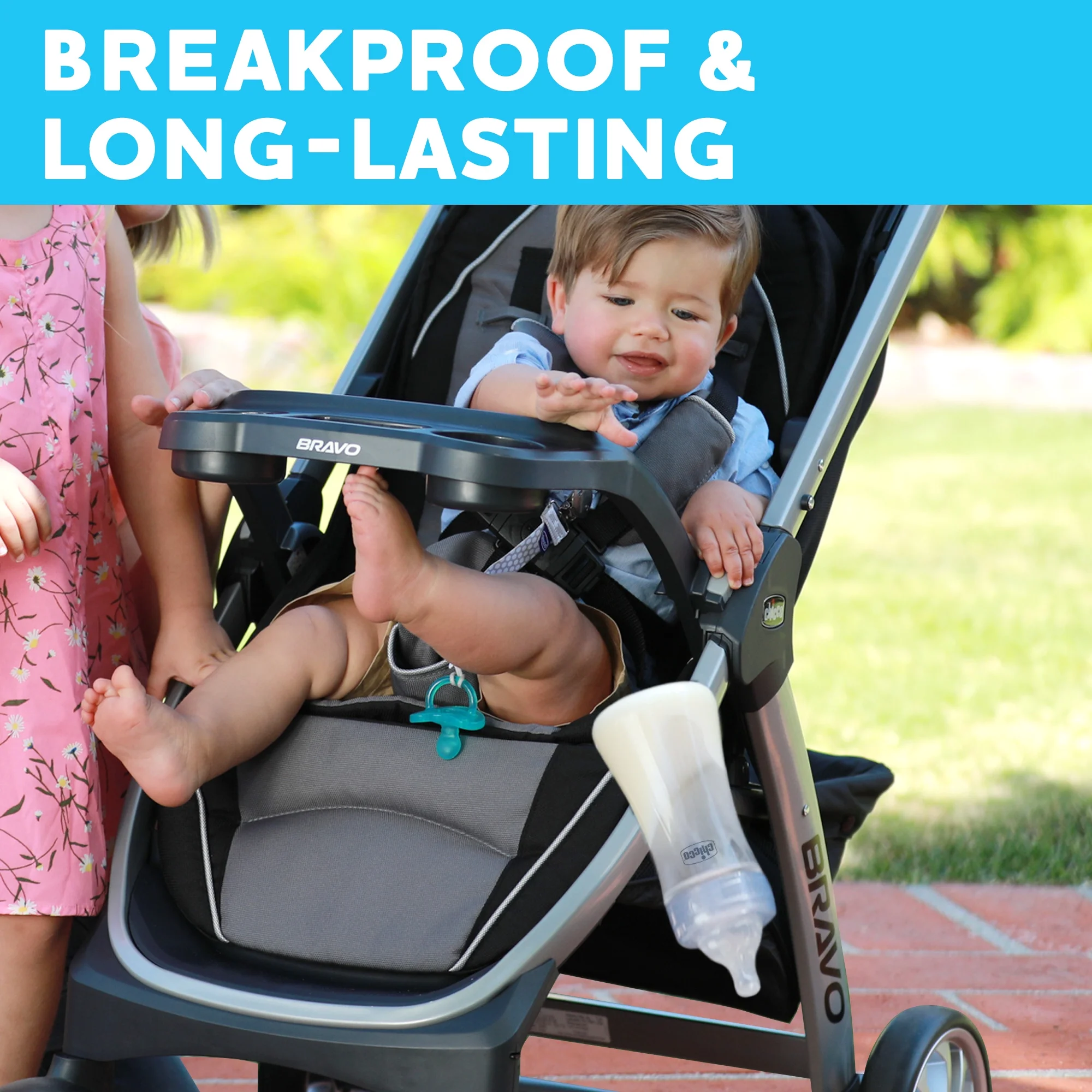 Chicco Duo Hybrid Baby Bottle, Invinci-Glass Inside/Plastic Outside, 5oz, 2-Pack - Pink