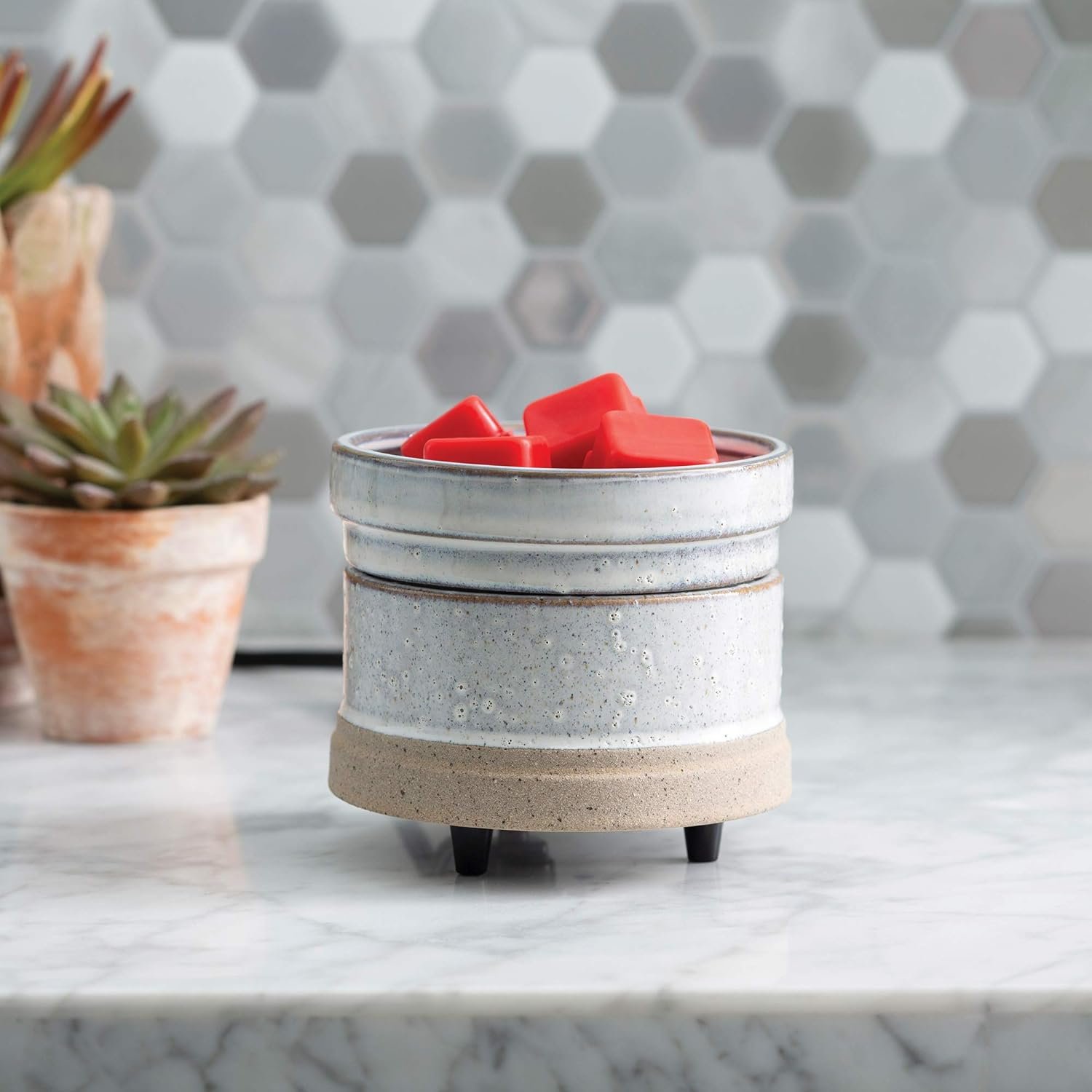 2-in-1 Fragrance Warmers, Rustic White