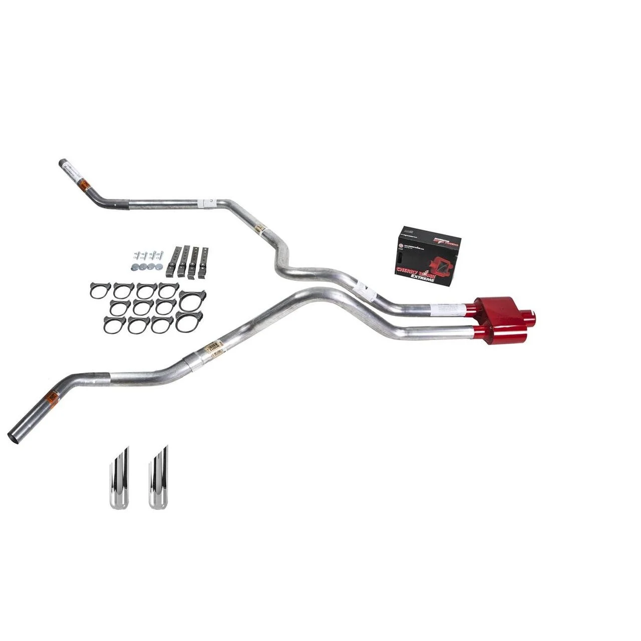 Ram 04-06 dual exhaust 2.5 MA pipe Cherry Bomb Extreme SW Tip Corner exit