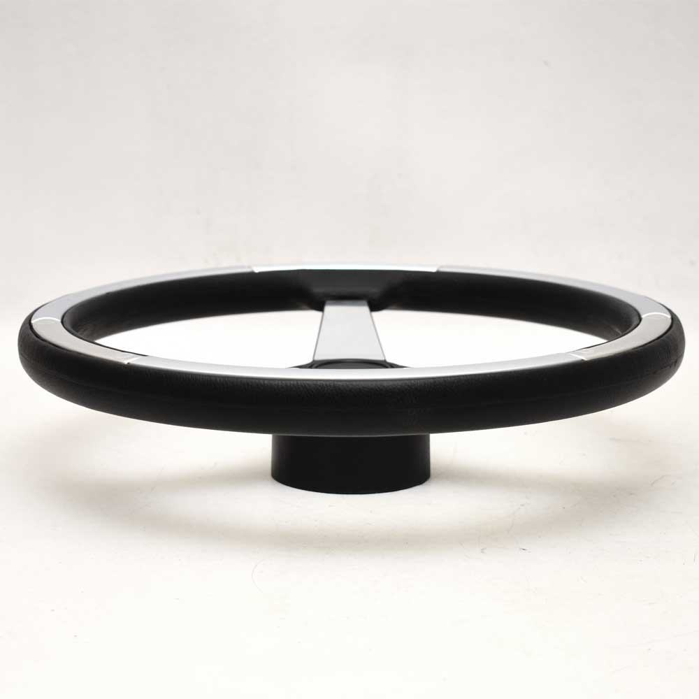 Uflex Boat Steering Wheel LINOSA-S/P | 13 3/4 Inch Silver Black