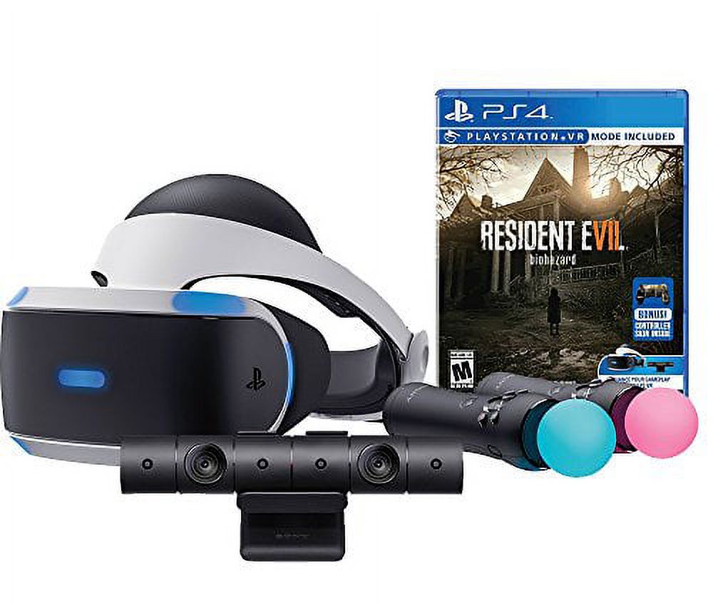 Uncharted 4, VR Game Disc Resident Evil 7:Biohazard, Sony PlayStation VR Bundle 5 Items:VR Headset, PlayStation Camera, PlayStation Move Motion Controllers, PlayStation 4 Slim 500GB Console