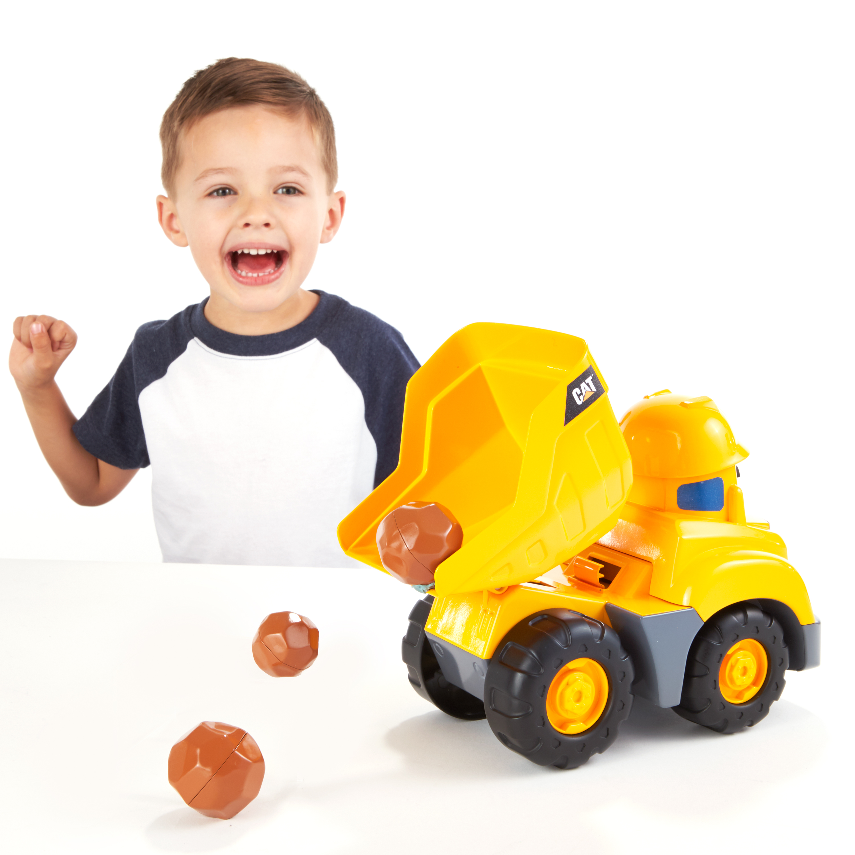Cat Junior Crew Preschool Construction Buddies Wheel Loader, Light & Kid Vroom Sounds and Auto Dumping Feature