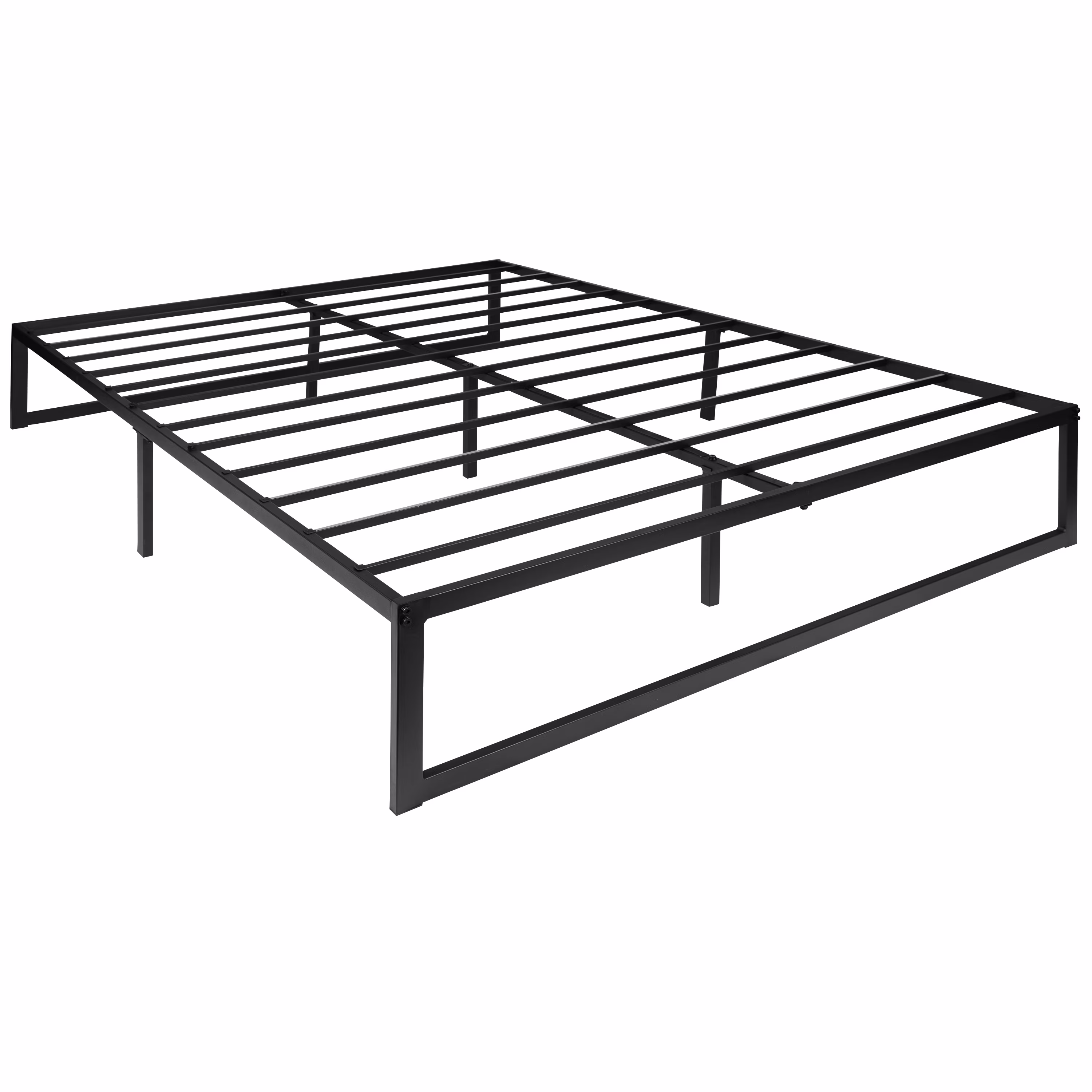 Flash Furniture Modern Steel Platform Bed Frame, Black, Queen