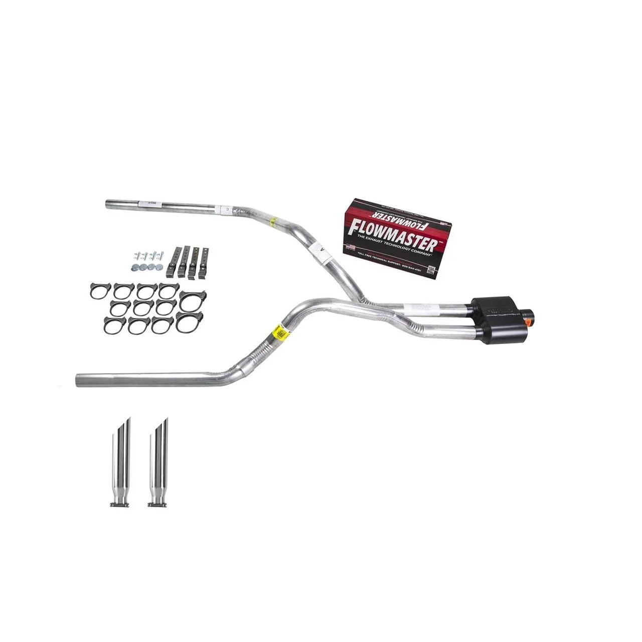 Silverado 07-13 dual exhaust 2.5 pipe Flowmaster Super 10 SC Tip