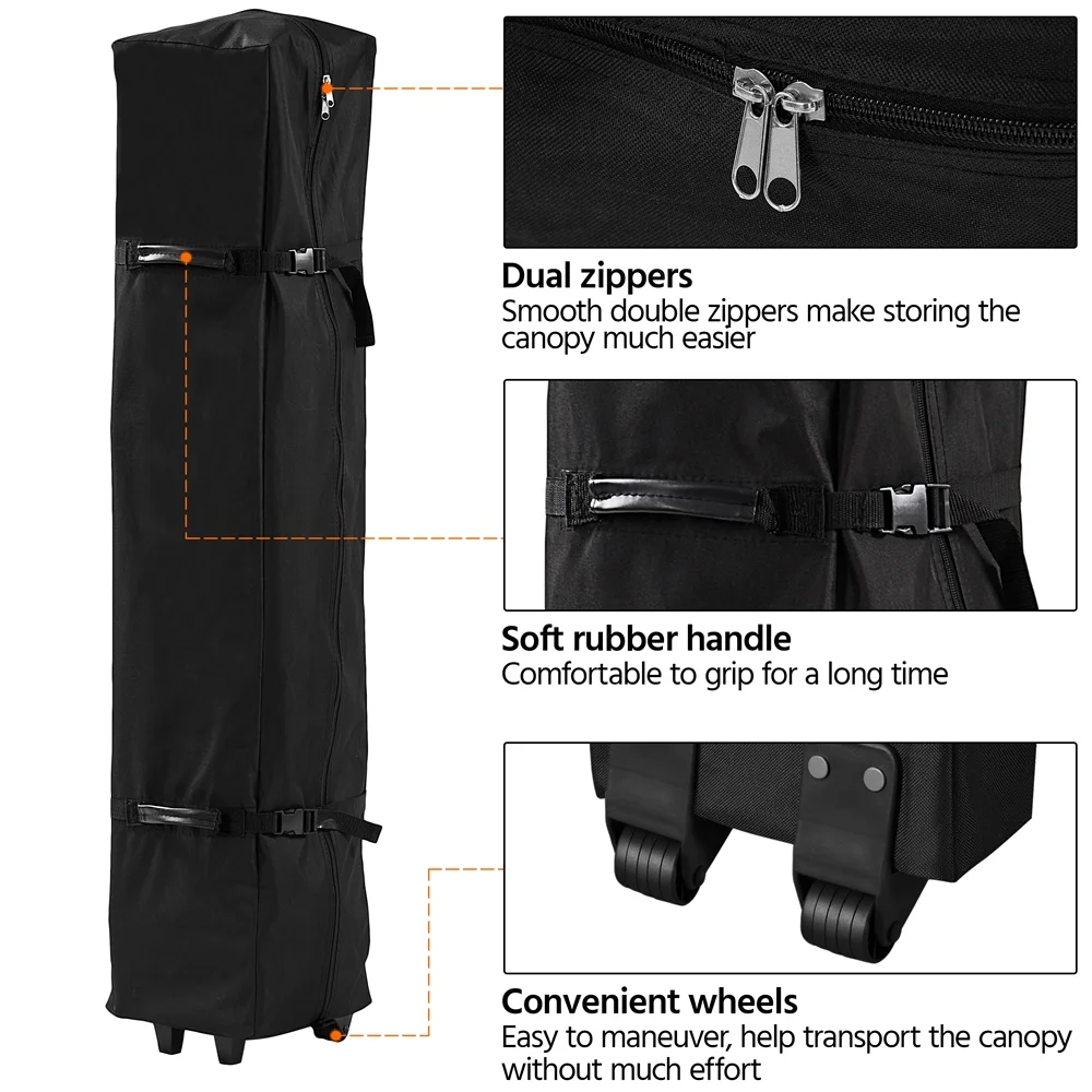 Topeakmart 17x10ft 2-tiered Pop-up Gazebo Canopy with Tilt Angle-adjustable Double Awnings, White