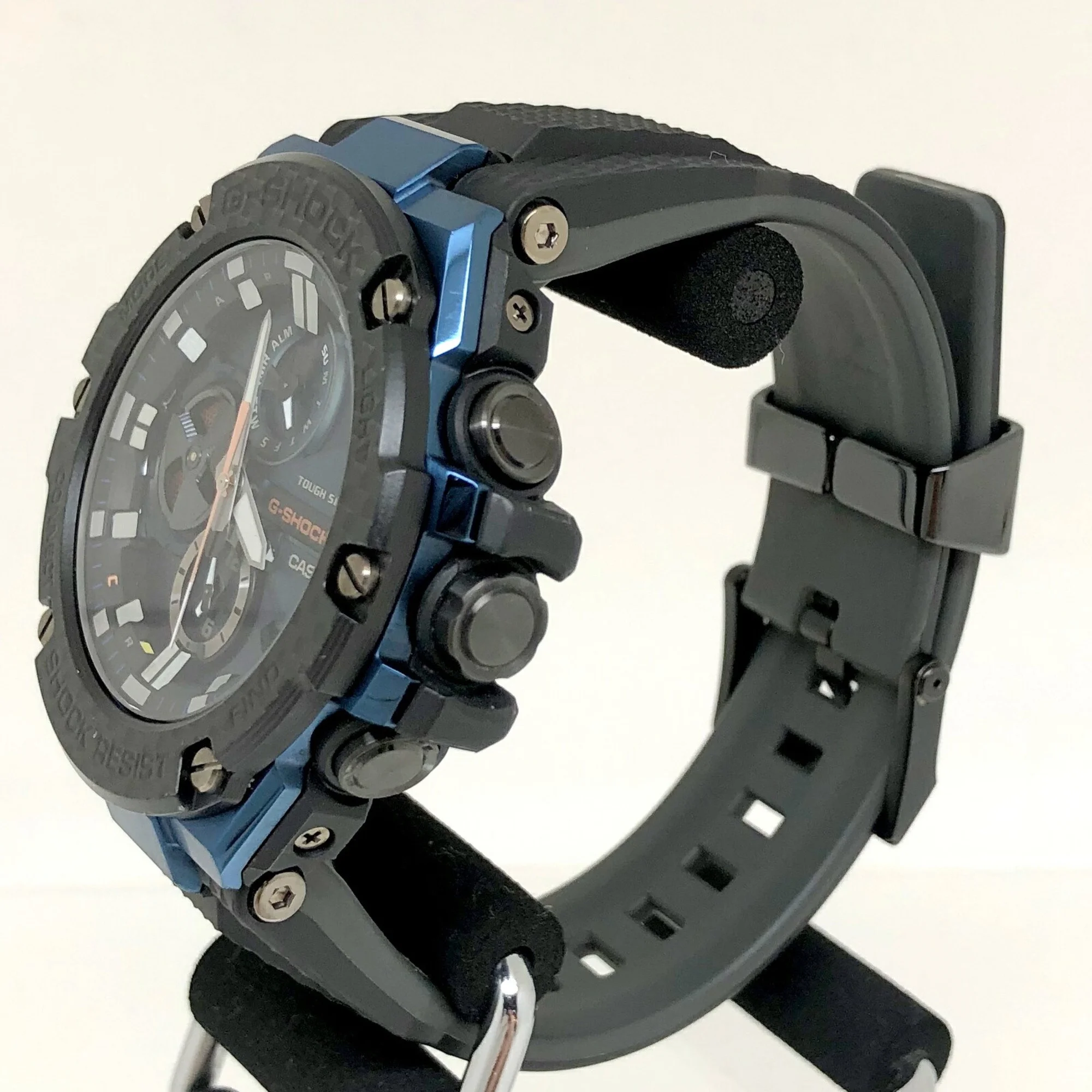 Pre-Owned CASIO Casio G-SHOCK Watch GST-B100XB-2A G-STEEL G Steel Bluetooth Equipped with Toughness Carbon Smartphone Link Tough Solar Black Blue Analog Men's IT9DO8GWZML9 (Good)