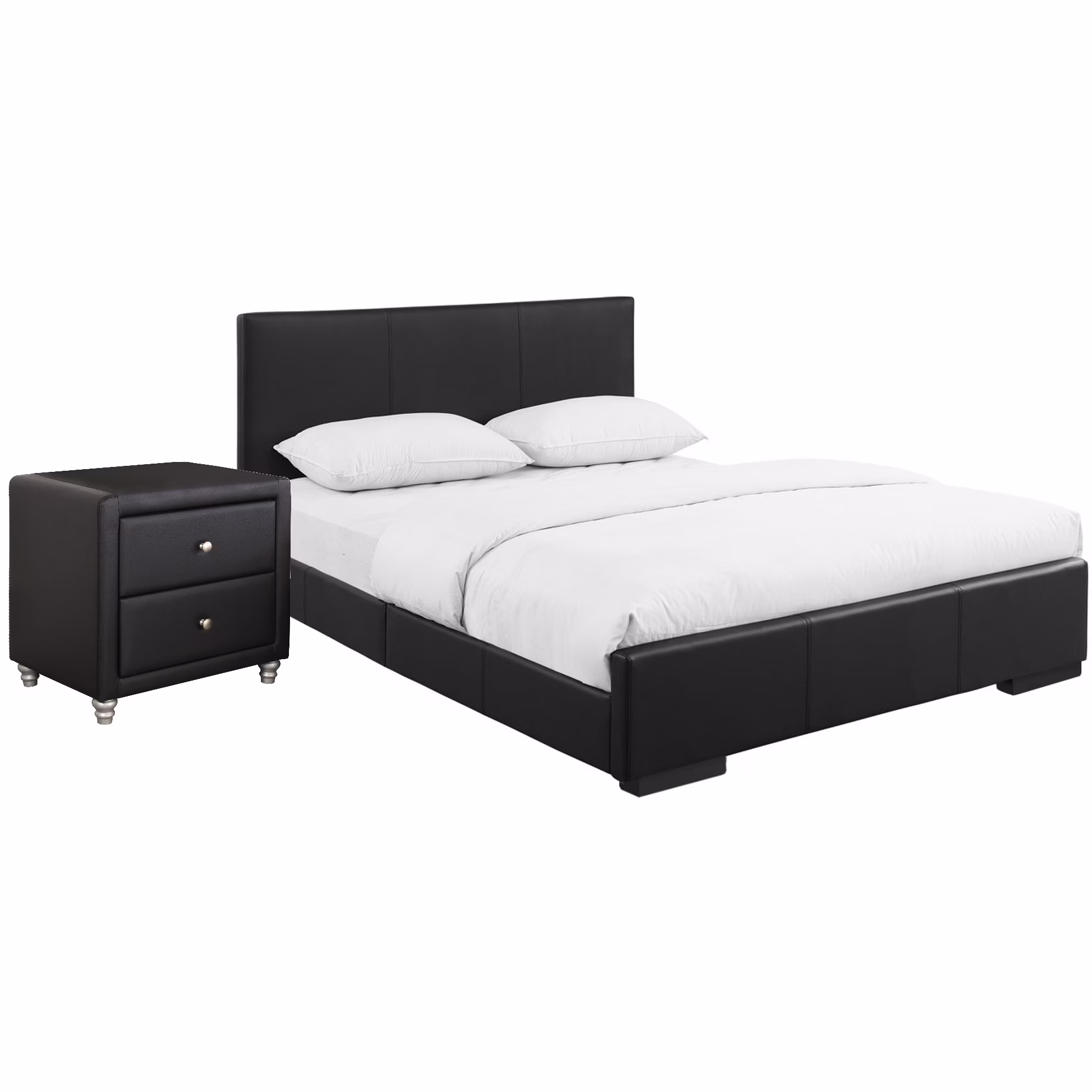 Camden Isle Hindes Platform Bedroom Set | Upholstered | Low Profile | King, Black