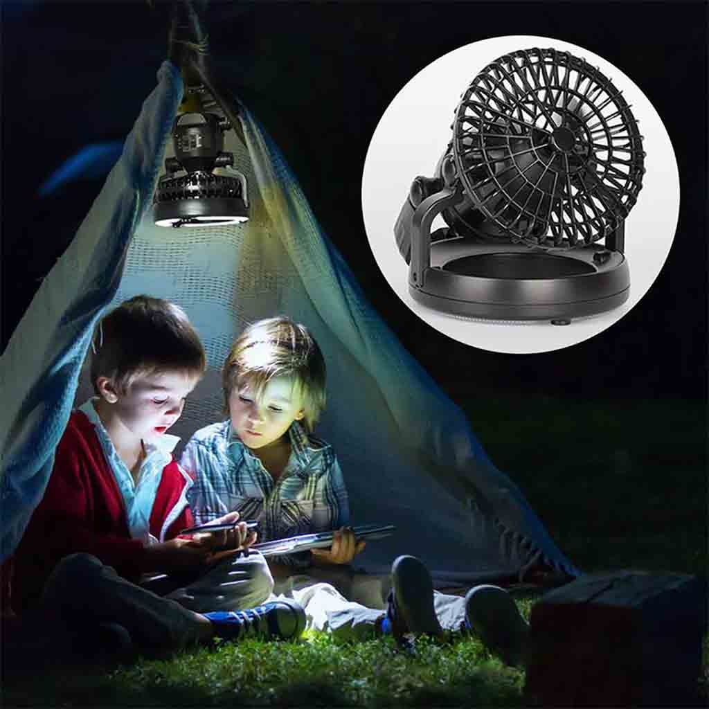 Aviva With Ceiling Fan Hiking Outdoor Lantern 2in1 Portable 18 LED Tent Camping Light