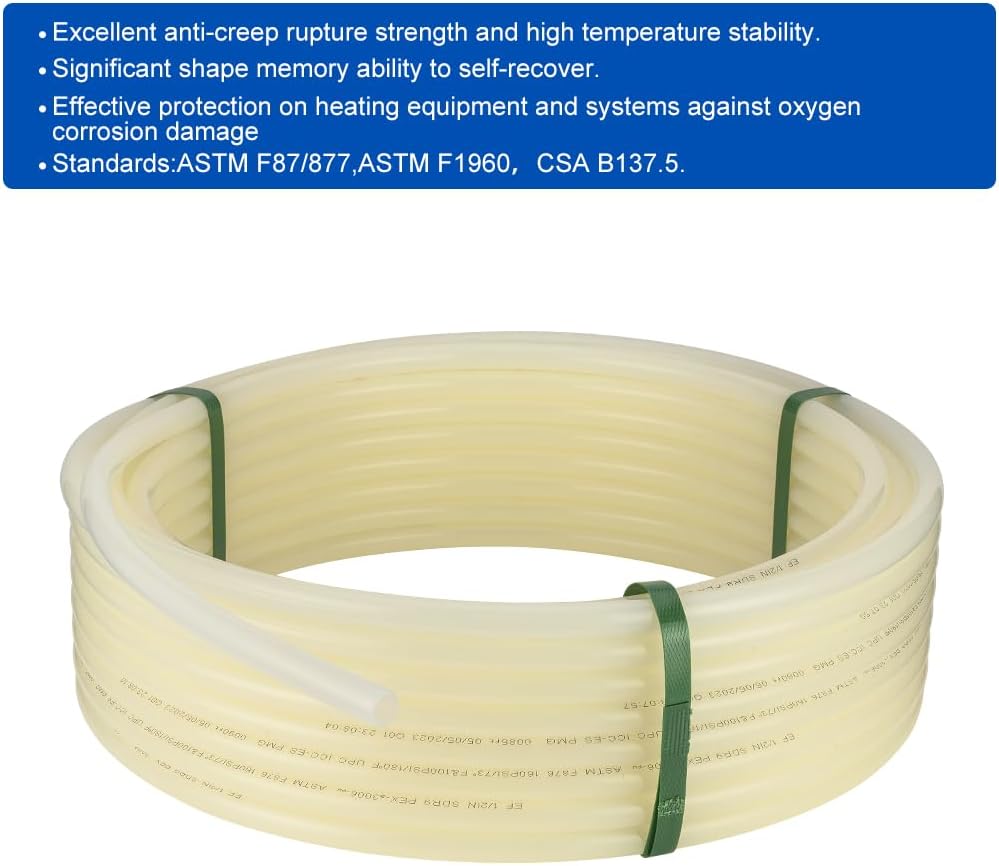 EFIELD 1/2 Inch 300 ft Pex A Pipe/Tubing White for Potable Water-Plumbing Application with a Pipe Cutter (300 ft)