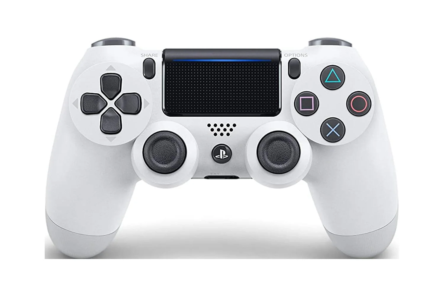 Sony Dual Shock White Gaming Controller PS4 Console With Cleaning Kit BOLT AXTION Bundle Like New