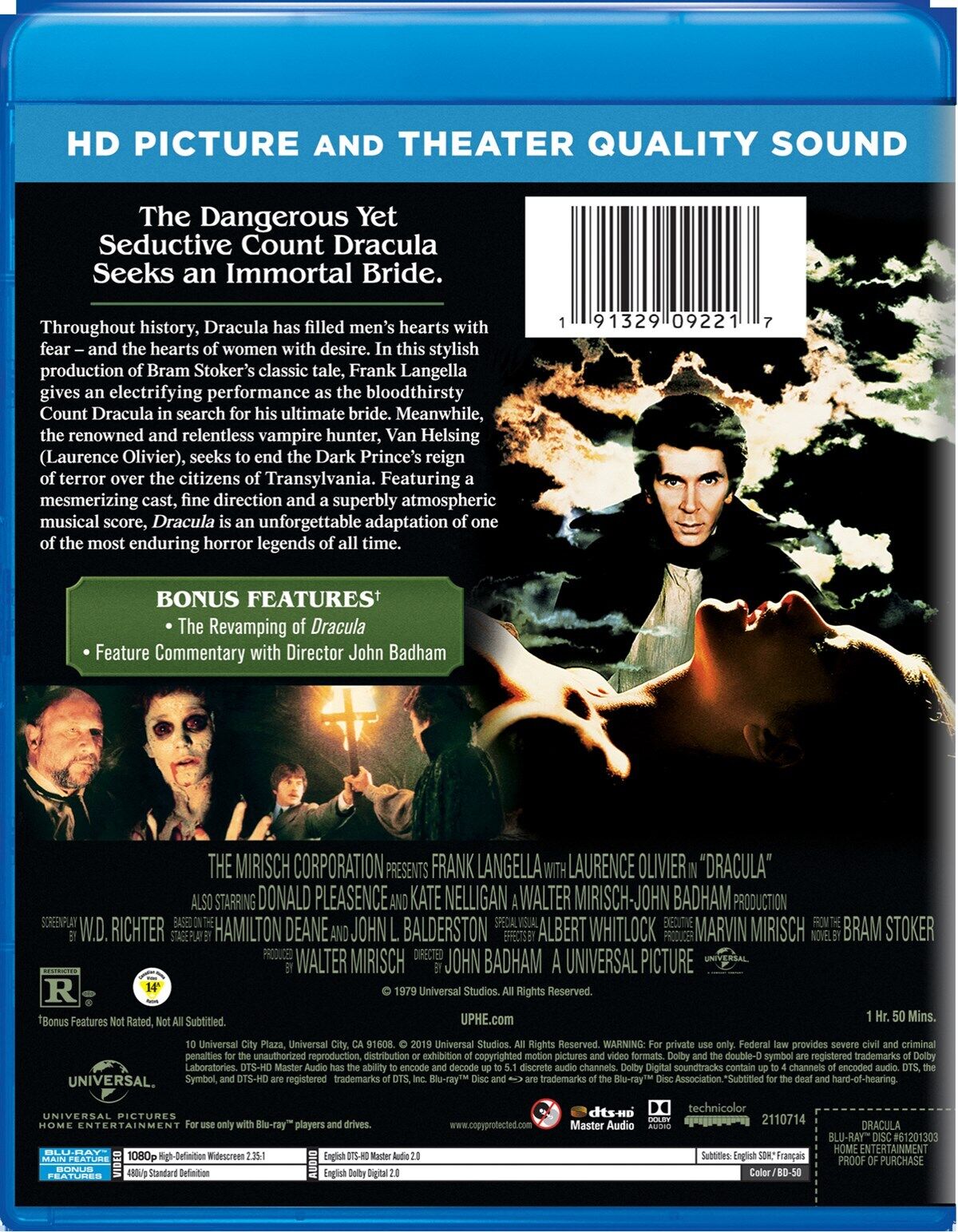 Dracula (1979) Blu-ray Frank Langella NEW