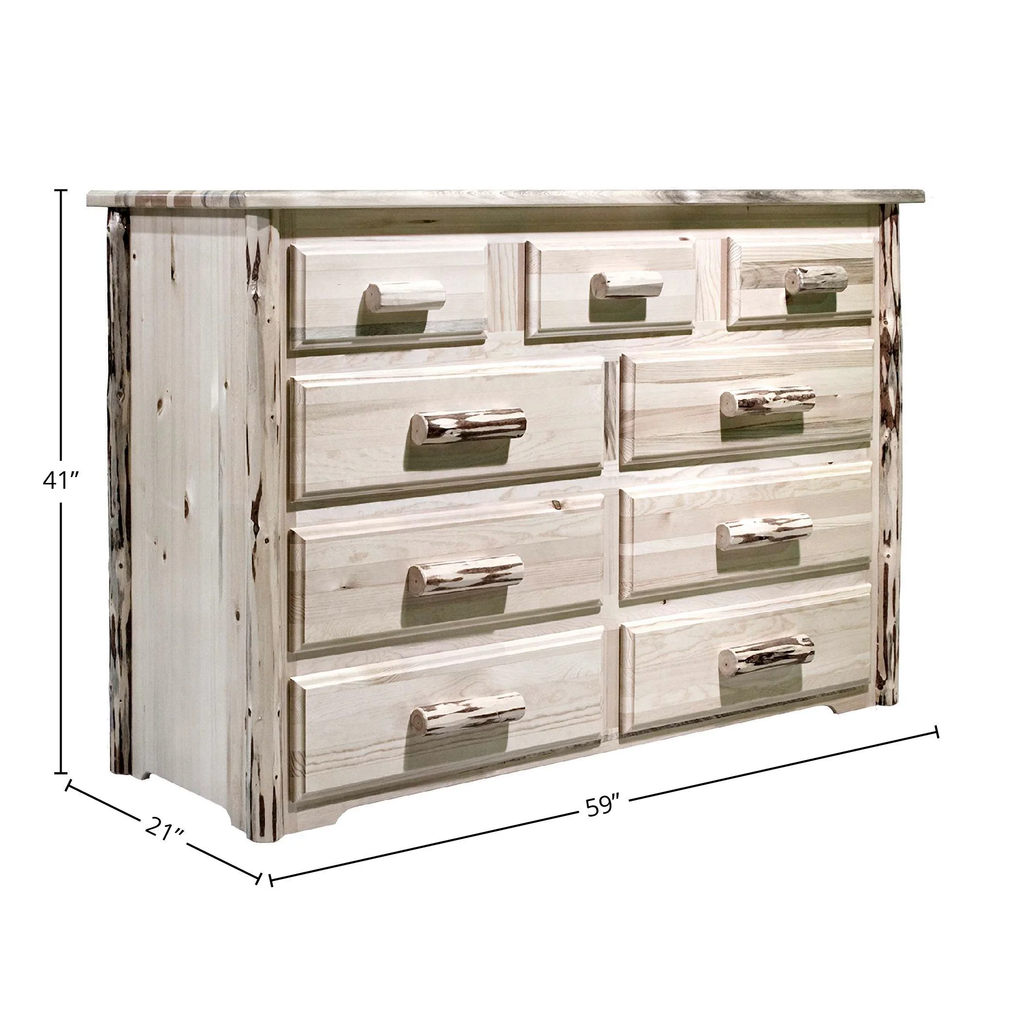 Montana Collection 9 Drawer Dresser, Ready to Finish