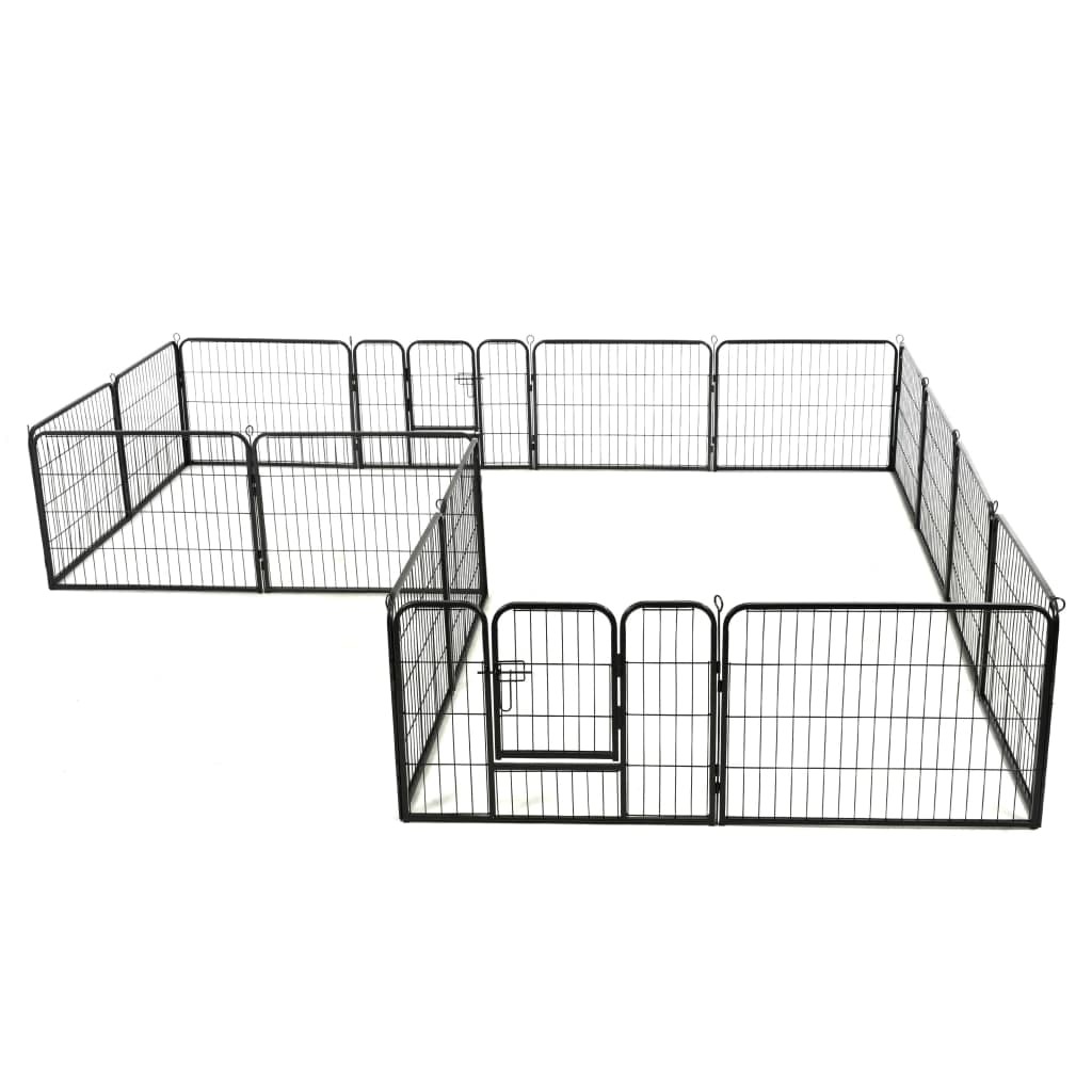 vidaXL Dog Playpen 16 Panels Steel 31.5