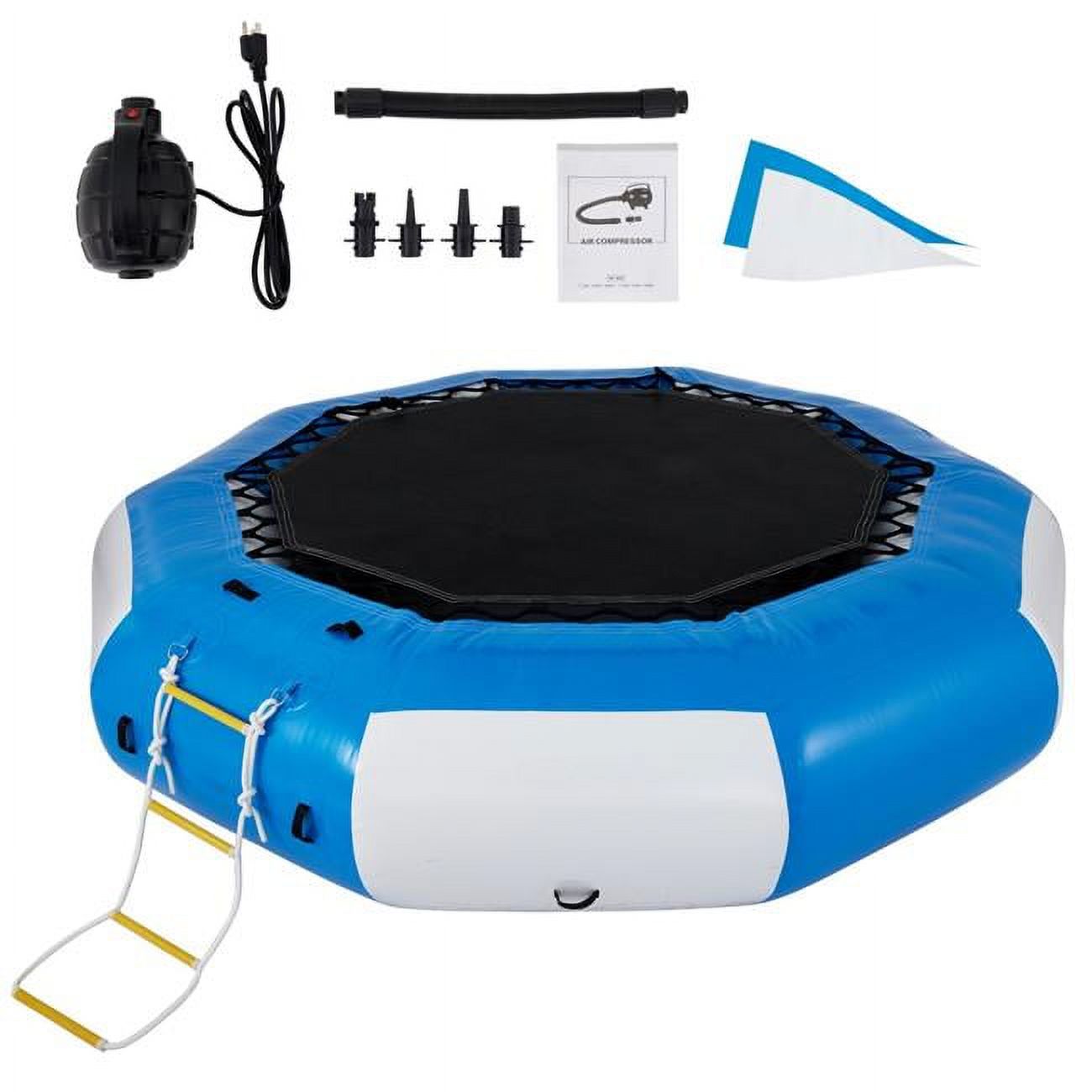 Vevor  10 ft. Inflatable Water Trampoline, Blue & White