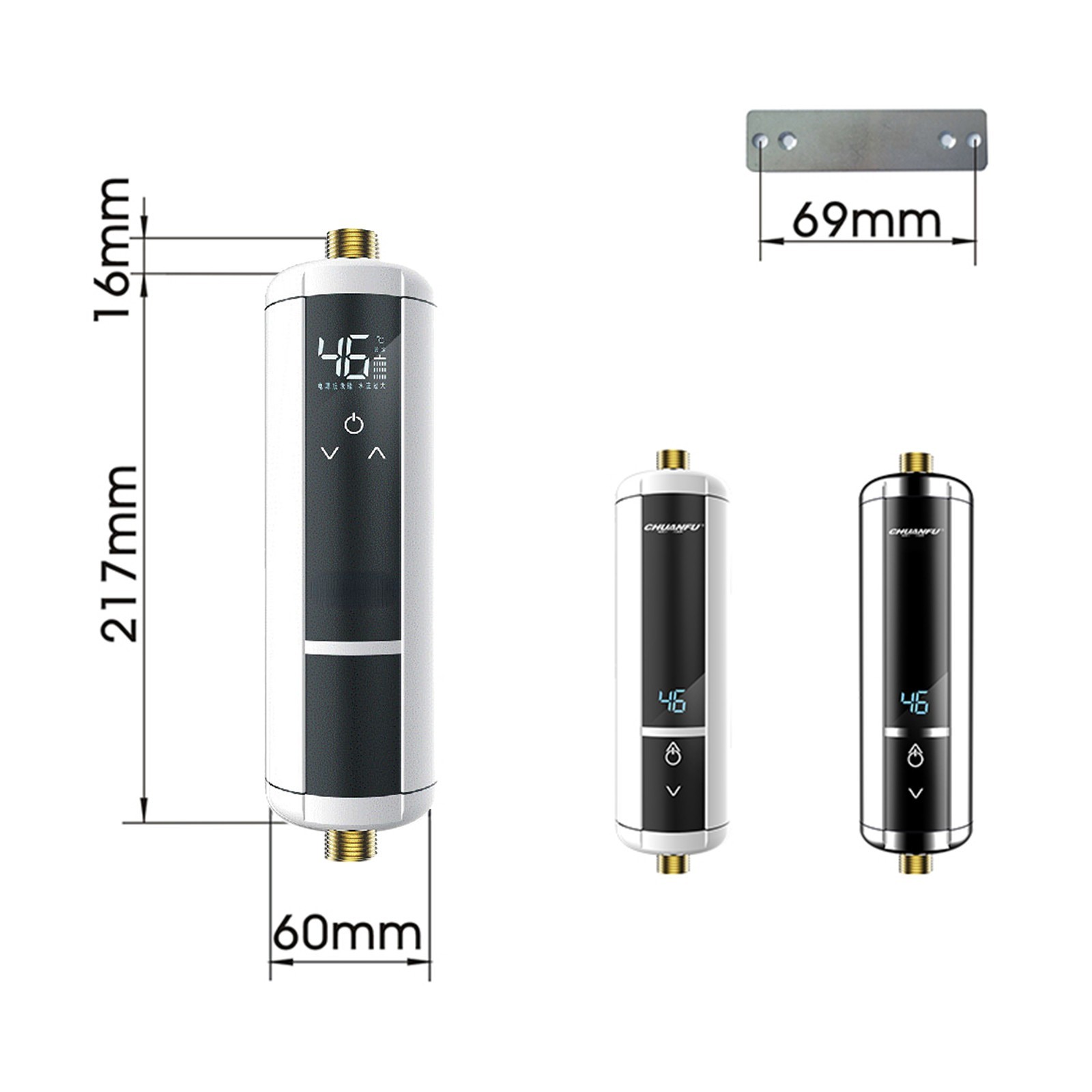 GLFILL Electronic Instantaneous Water Heater with Bathroom Shower Kit Mini Water Heater