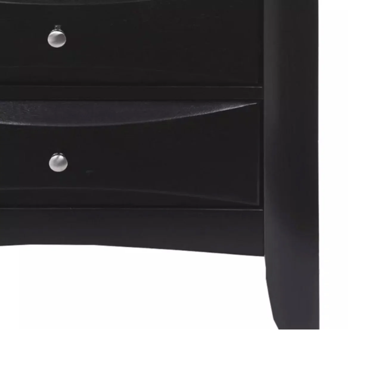 Contemporary 2 Drawer Wood  Nightstand By Ireland  Black- Saltoro Sherpi