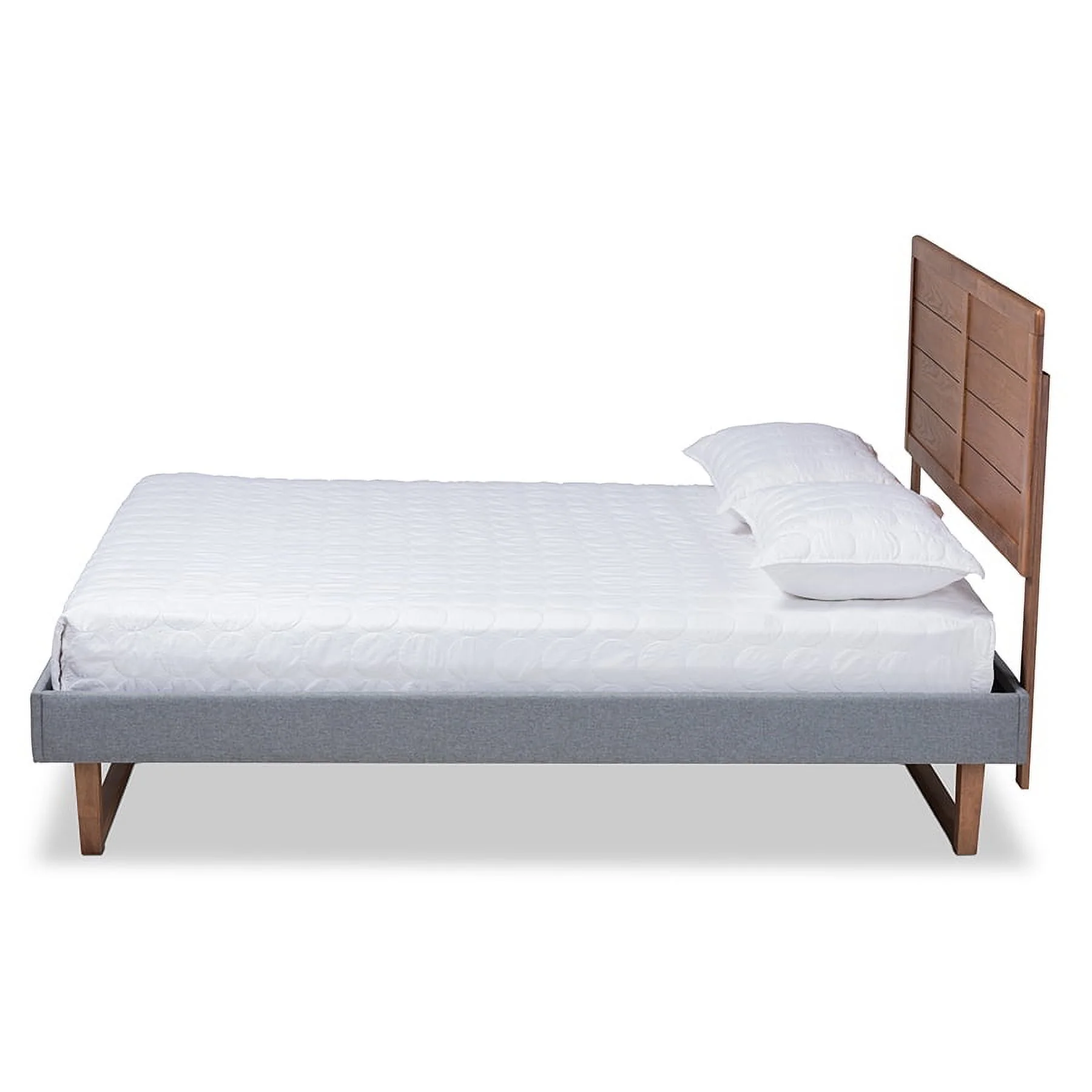 Gabriela Rustic Modern Dark Grey Fabric Upholstered Full Size Platform Bed