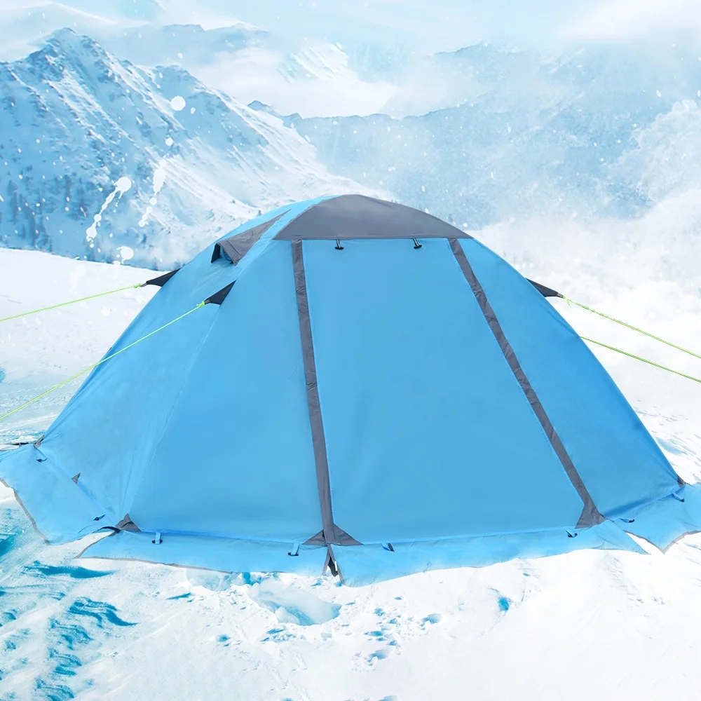 Walmeck Snow Skirt Winter Tent, Lightweight Backpacking Tent for 2 Person Camping, Aluminum Pole Tent for Mountaineering and Snowfield Exploration
