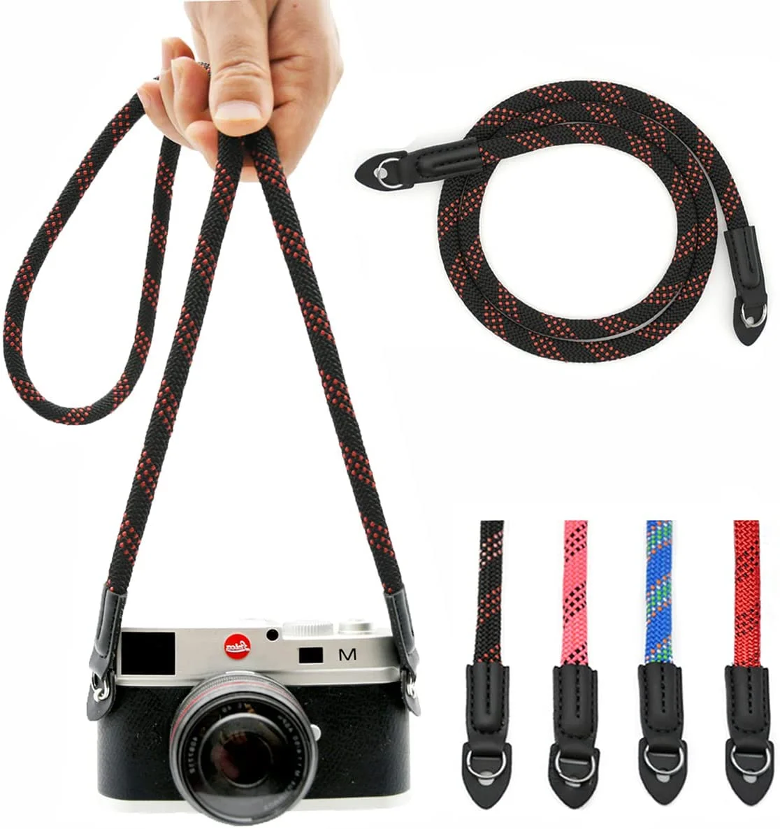 Camera Strap Vintage 100cm Nylon Climbing Rope Camera Neck Shoulder Strap for Micro Single and DSLR Camera