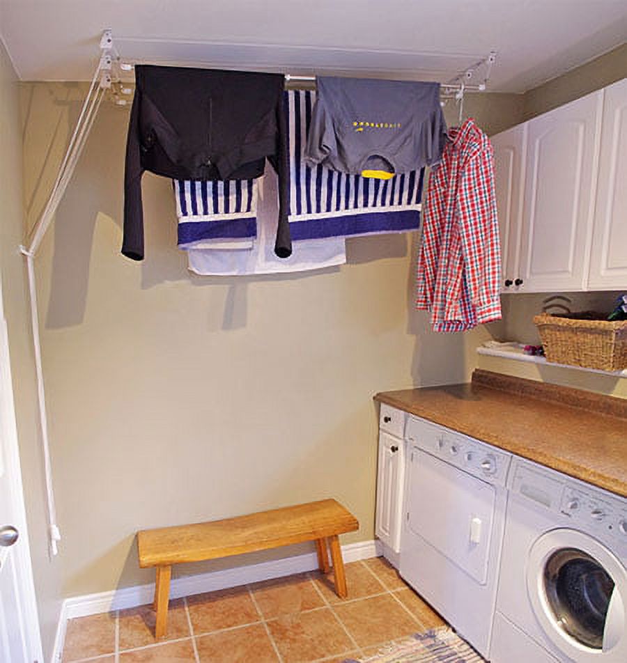 Greenway Laundry Lift 3-Bar Ceiling-Mounted Stainless Steel Clothes Dryer