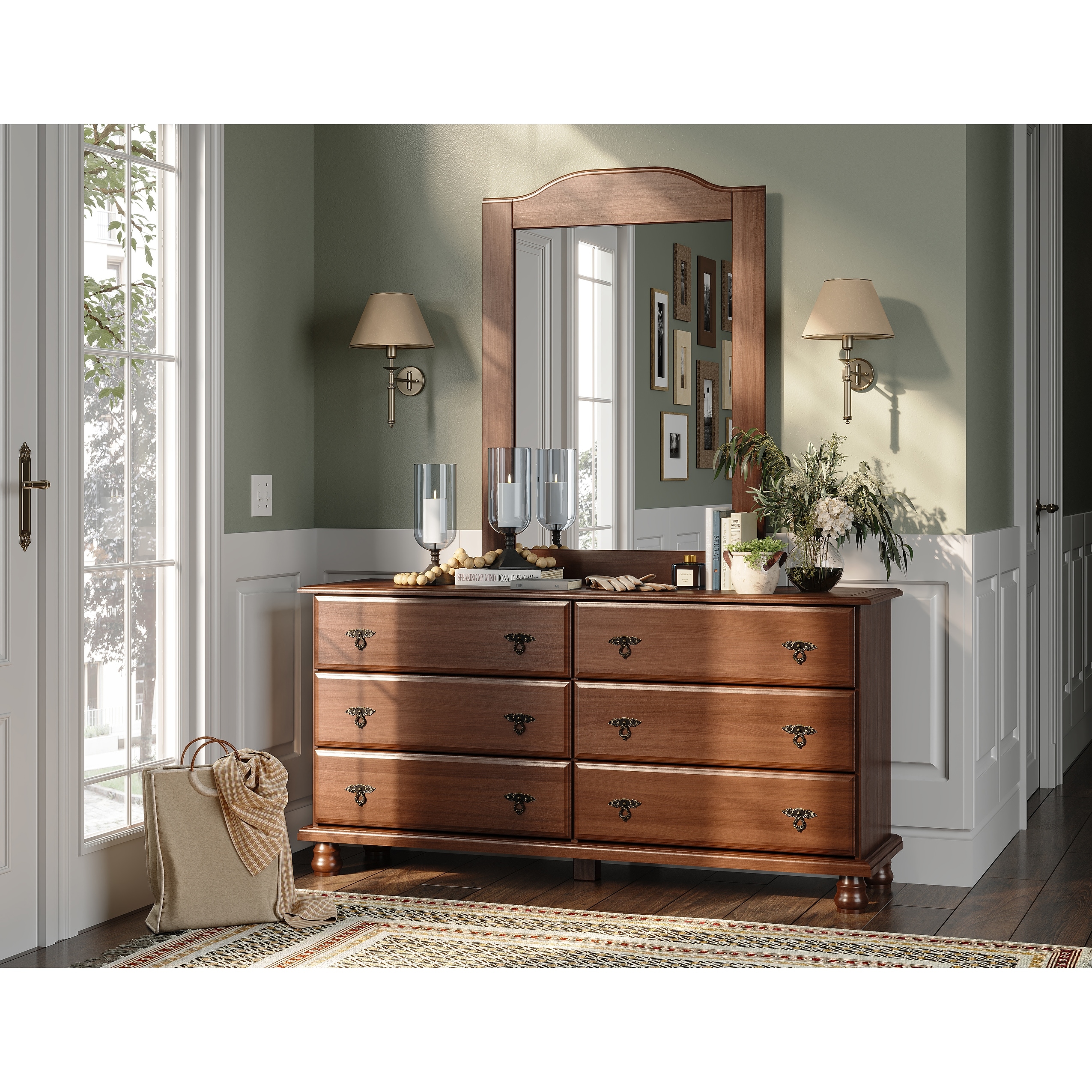 Palace Imports, Inc Palace Imports 100% Solid Wood Traditional Kyle 6-Drawer Dresser with Optional Mirror Mocha