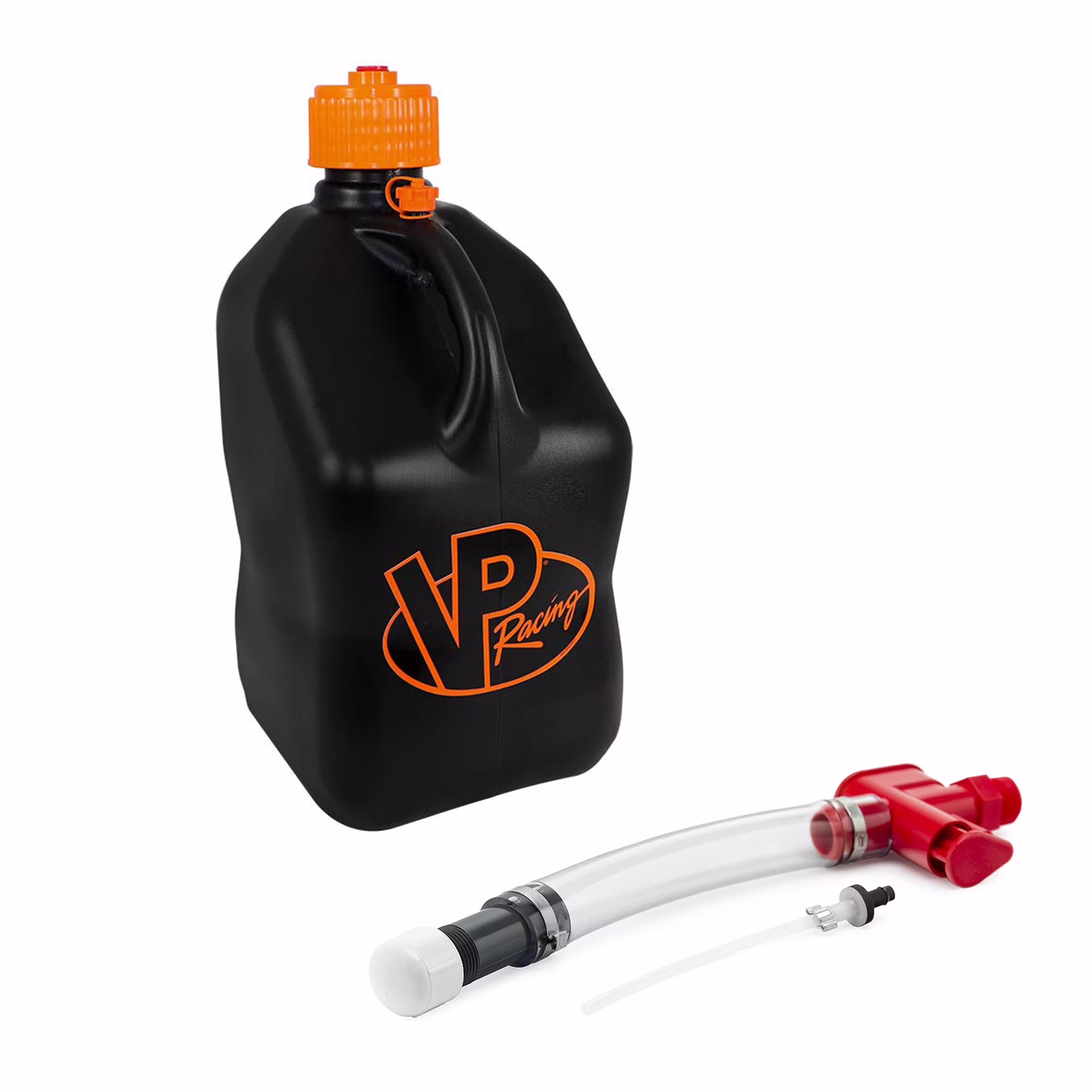 VP Racing Fuels Fluid Control System w/ 5 Gal Utility Jug, Black/Orange