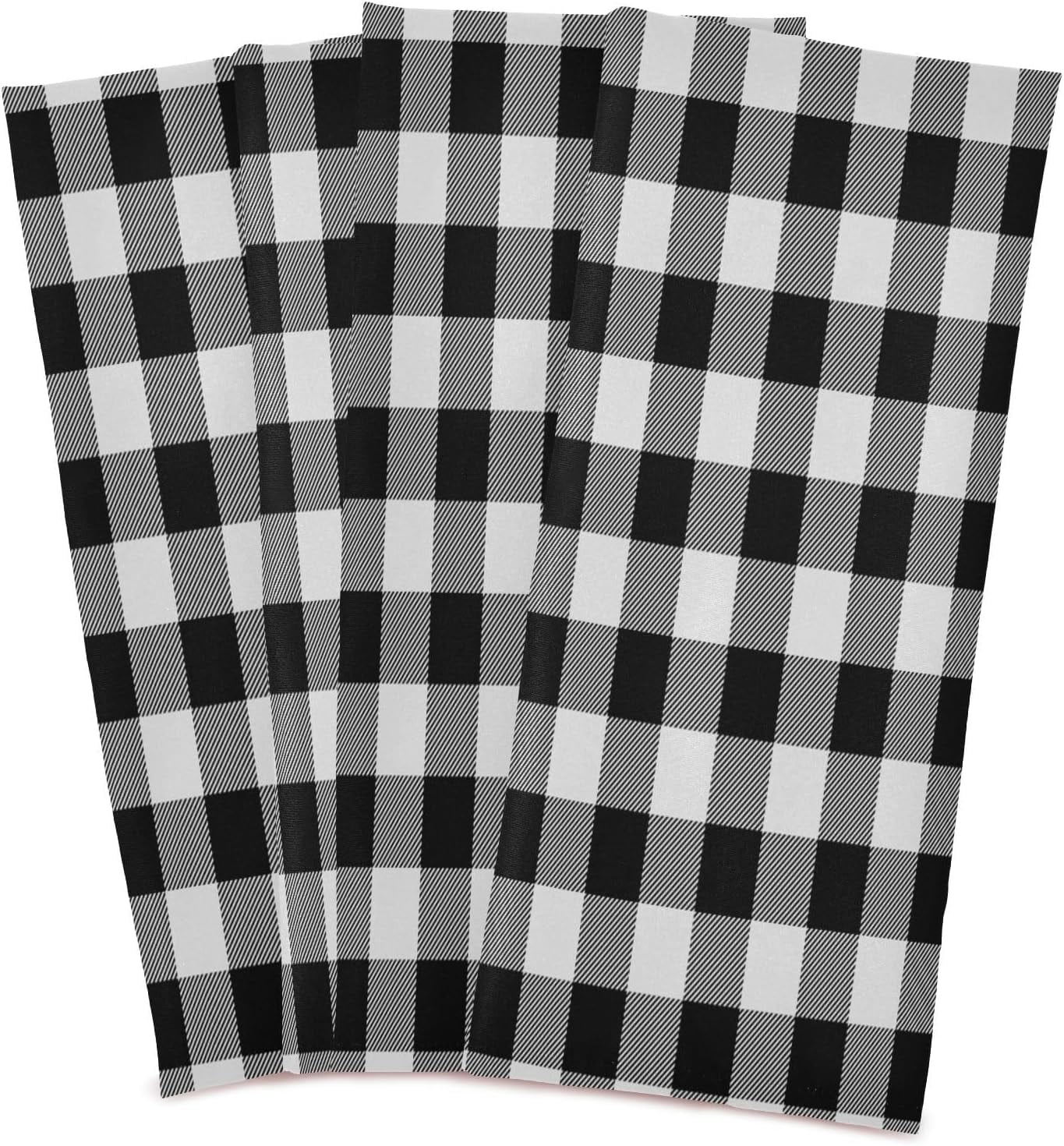 4 Pack Black and White Plaid Kitchen Towels Highly Absorbent, Super Soft Dishcloths 18 x 28 Inches Reusable Quick Drying Tea Towels Set for Home,Kitchen Decor Wash cloth