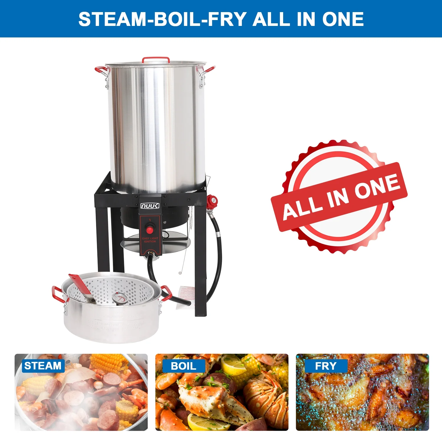 NUUK Propane 30QT Turkey Fryer & 10QT Fish Fryer Combo Kit