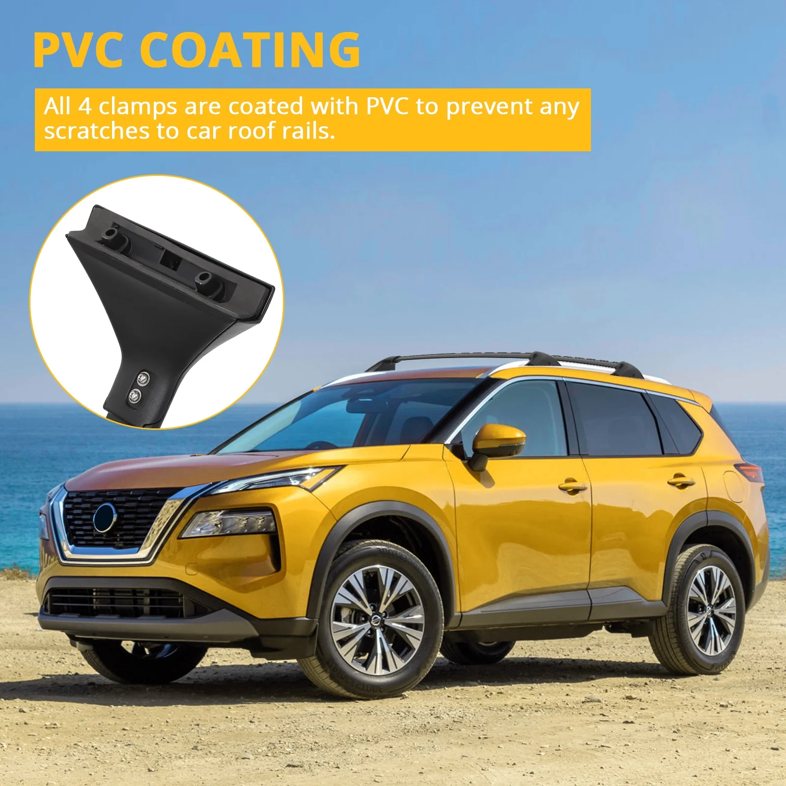 Homhougo—Top Rack Black Crossbar Compatible, 165 LB Upgraded Luggage Rack Crossbar, Easy To Carry Cargo Canoe Kayak Load Bike