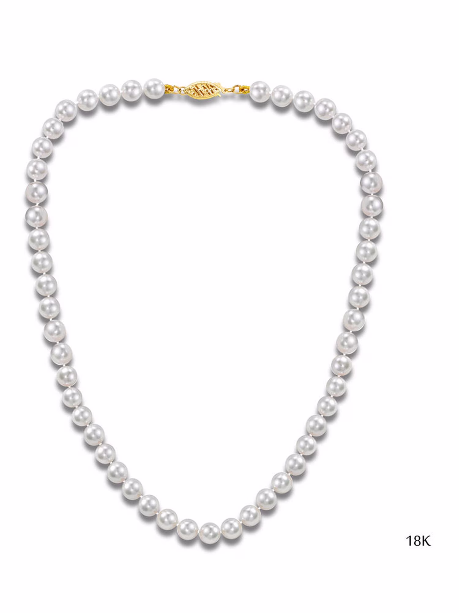 ADDURN Japanese Akoya Saltwater Cultured White Pearl 18kt Gold Necklace for Women, 20