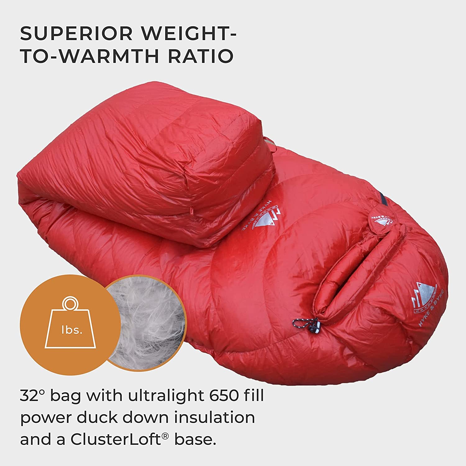 32 F Hiking & Backpacking Sleeping Bag - 3 Season, 650FP Duck Down Sleeping Bag - Ultralight - Black - 78in - Regular