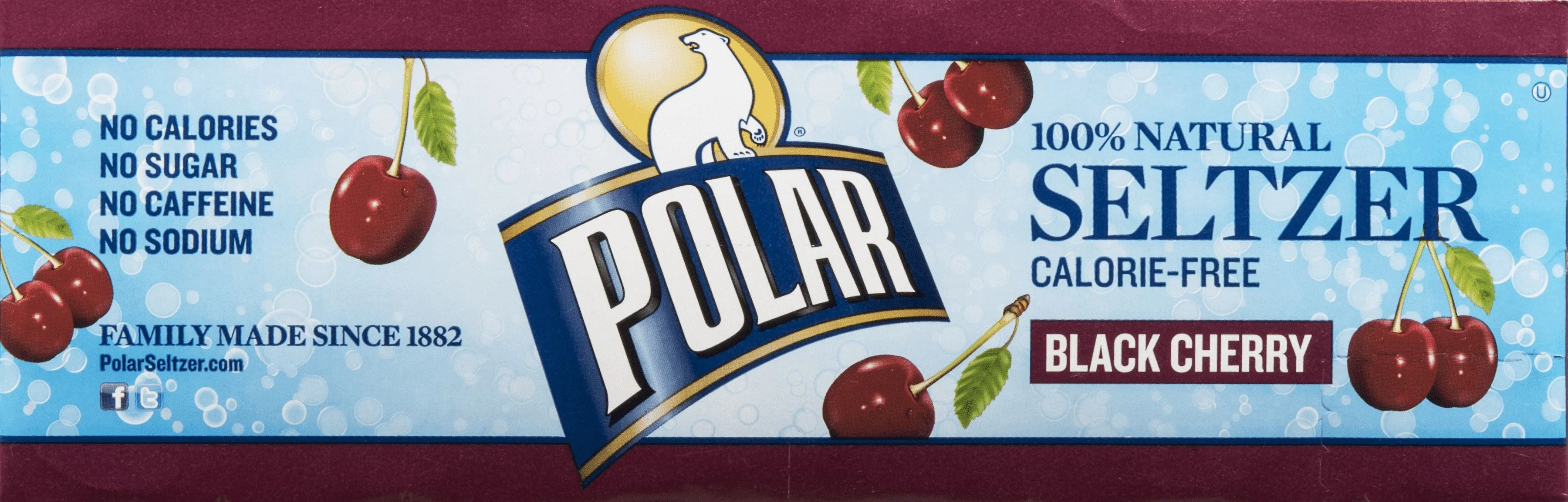 Polar Seltzer Water Black Cherry, 12 fl oz cans, 12 pack