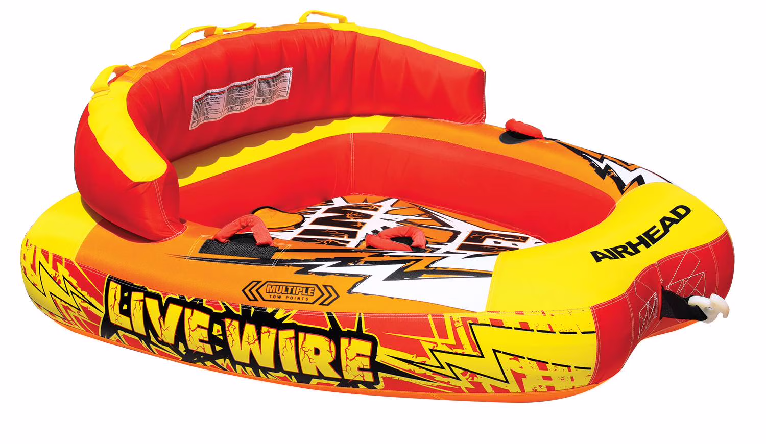 AIRHEAD AHLW-2 Live Wire 2 Inflatable 1-2 Rider Boat Towable Lake Water Tube