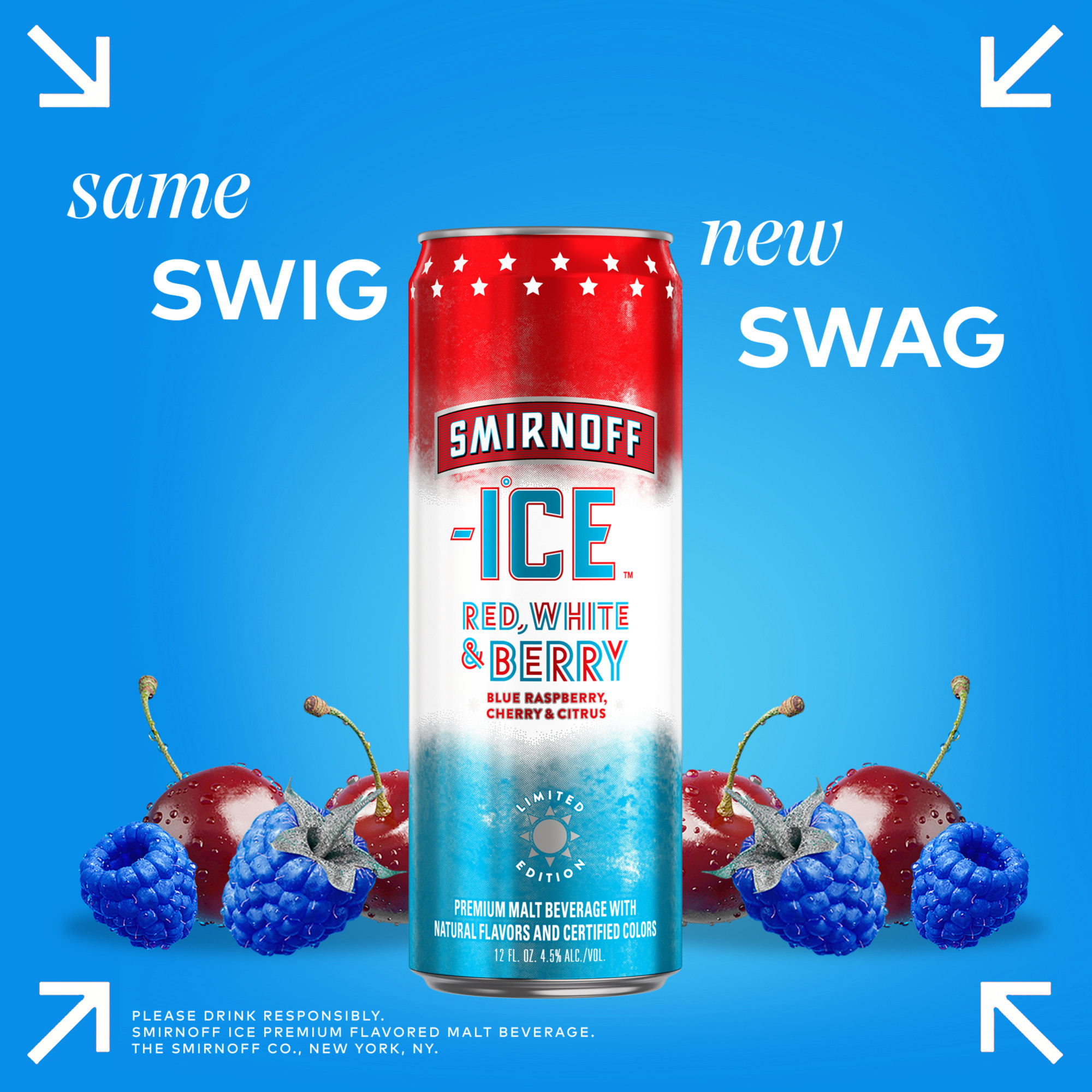Smirnoff Ice Red White & Berry Sparkling Drink, 12oz Cans, 12pk