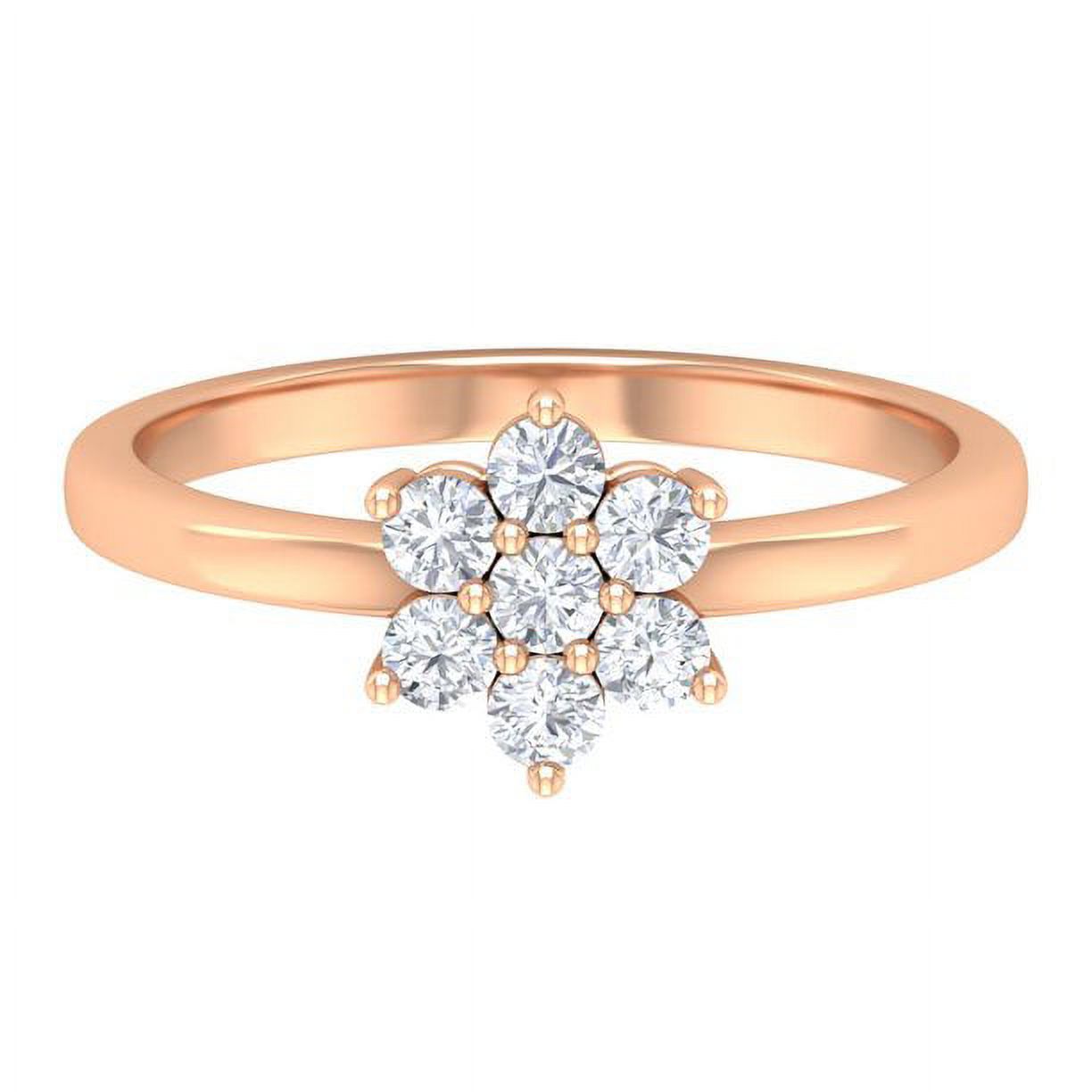 0.50CT Natural Diamond H-I SI1 Round Cut Flower Cluster Ring 14K Rose Gold for Women for Special Occasion