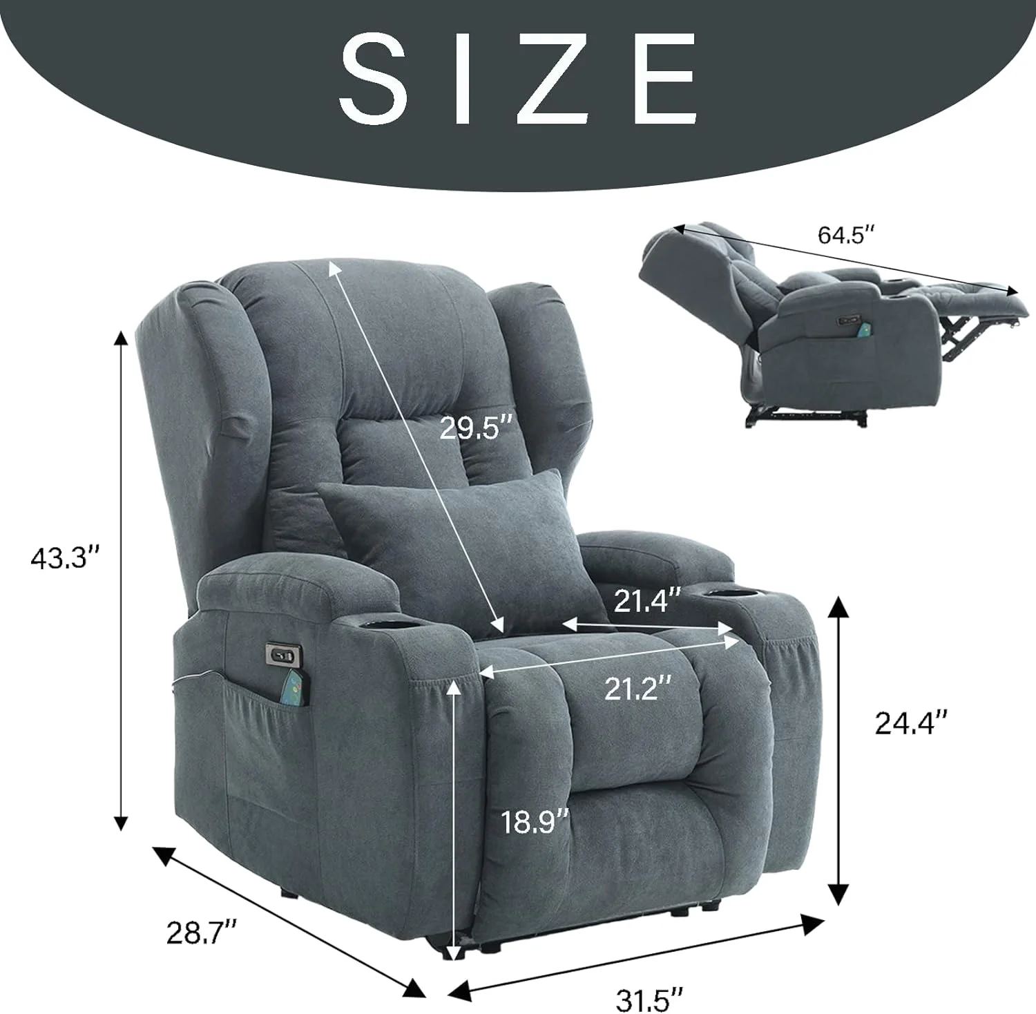 IPKIG Convertible Chair Bed 3-in-1 Pull Out Sleeper Chair Bed Modern Sofa Bed Adjustable Backrest Sleeper Couch Bed for Living Room/Small Apartment