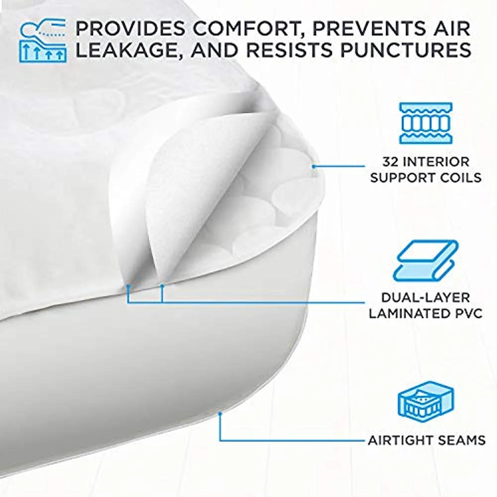 Ivation Twin Built-in Pump Air Mattress, Air Bed Frame 77”L x 40”W x 10