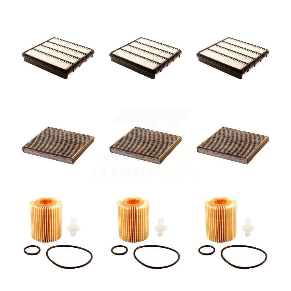 PUR 3x Air + 3x Cabin + 3x Engine Cartridge Oil Filter (9 Total) Kit for Car Toyota Tundra 4.0L KFM-101807