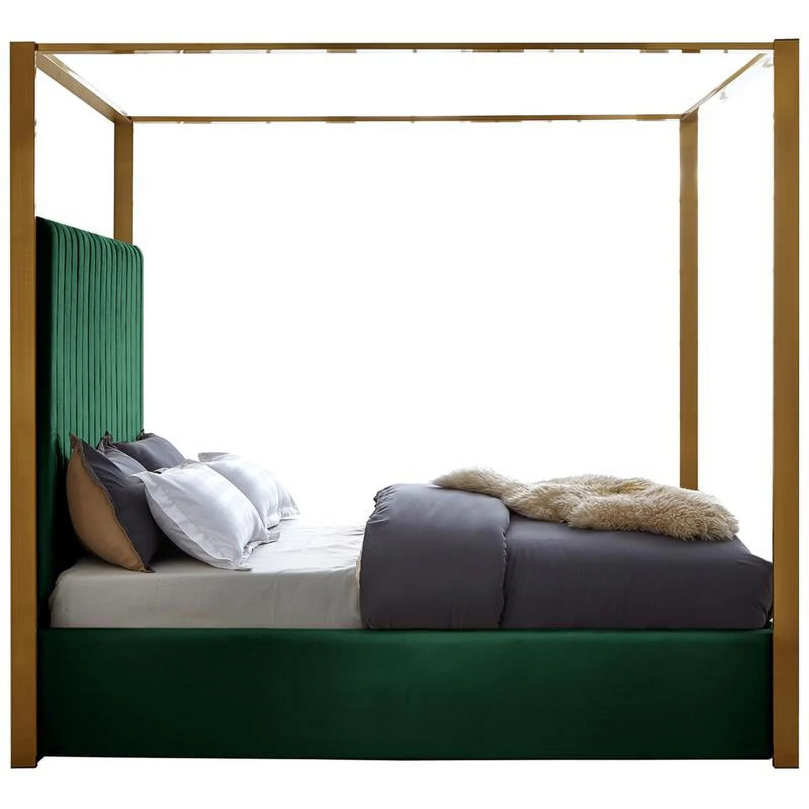 Meridian Furniture Jones Green Velvet King Bed