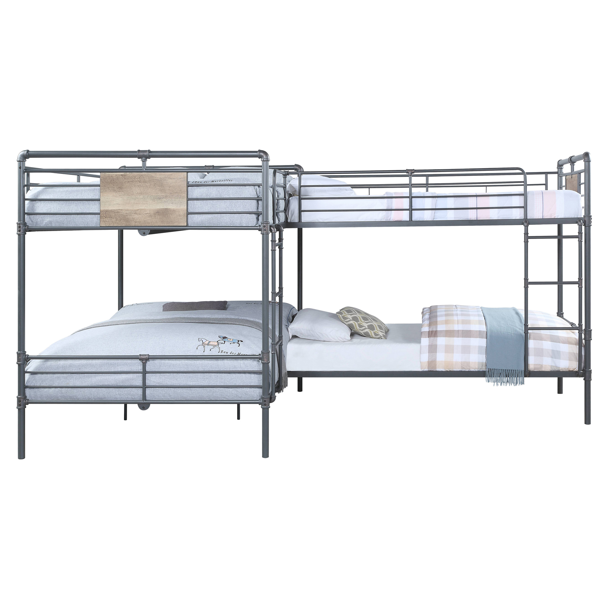 ACME Cordelia Twin over Full Bunk Bed in Sandy Black and Dark Bronze