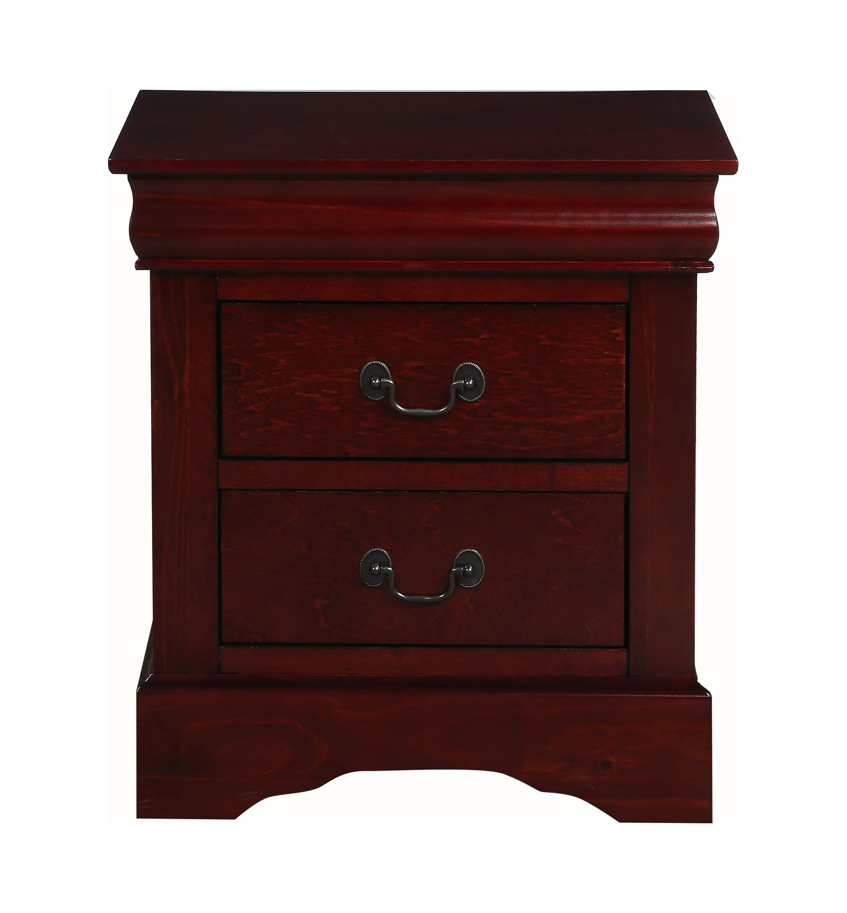 ACME Furniture Louis Philippe III 2 Drawer Bedroom Wood Chest Nightstand, Cherry