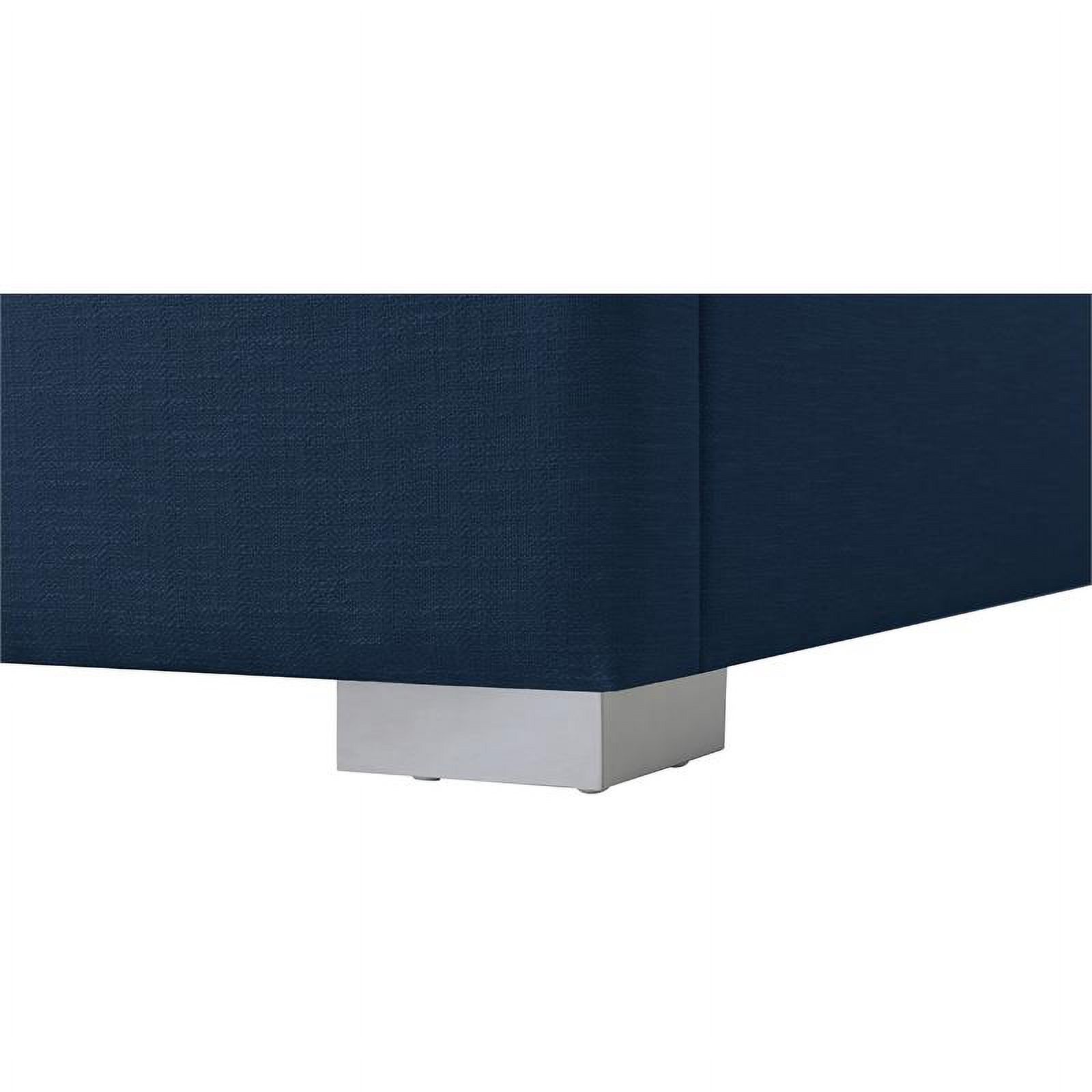 Meridian Furniture Royce Navy Linen Textured Fabric Twin Bed