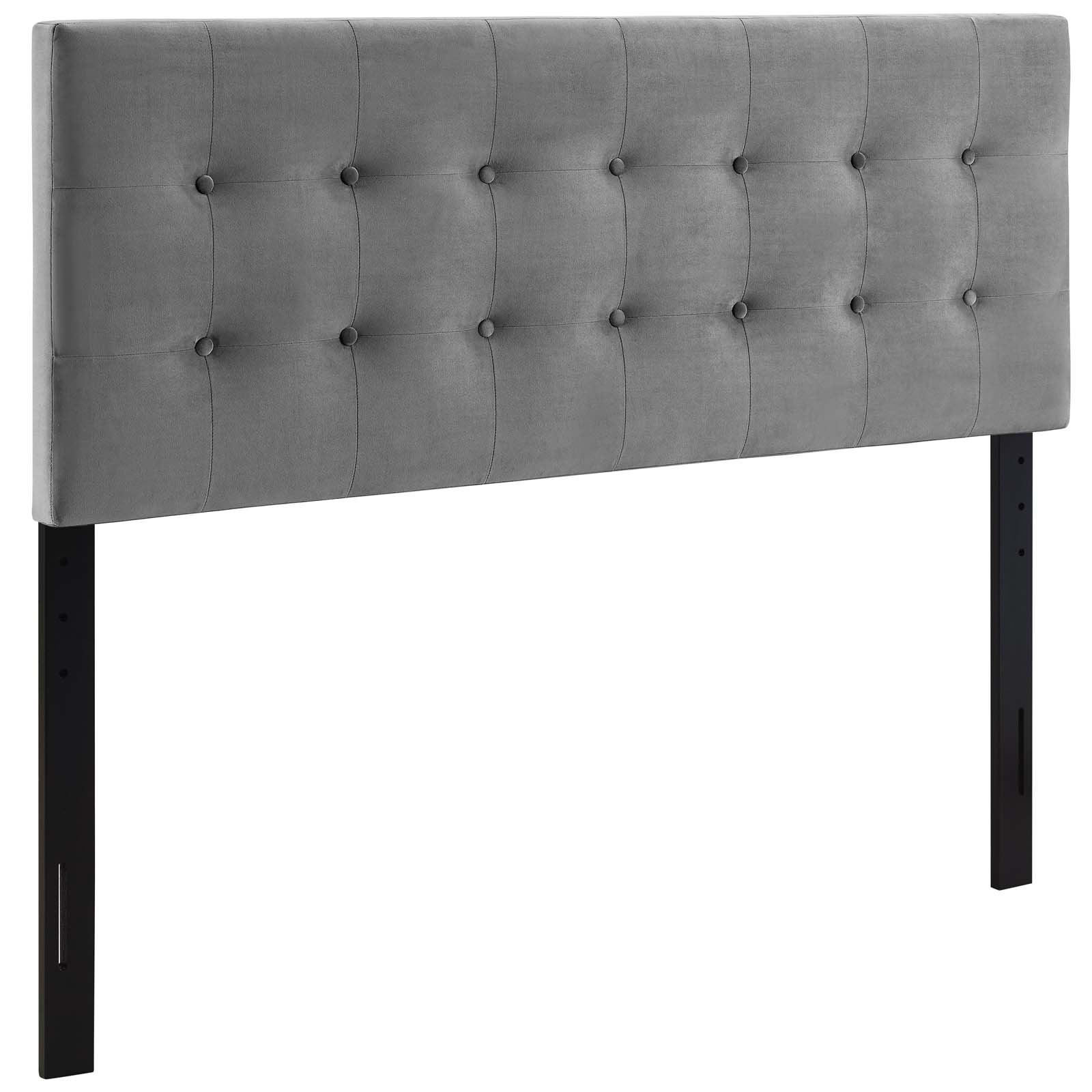 Modway Emily Queen Biscuit Tufted Performance Velvet Headboard in Gray