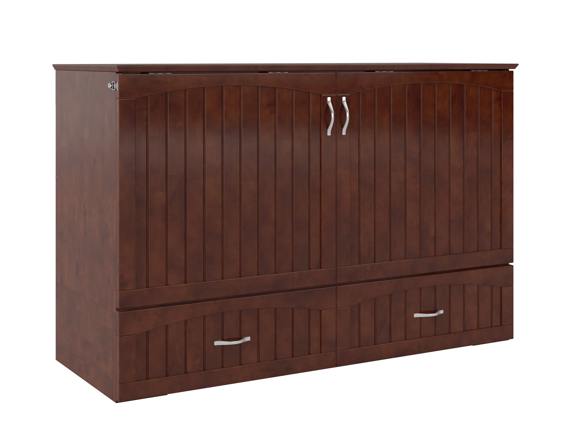 Southampton Murphy Bed Chest Queen Walnut with Charging Station