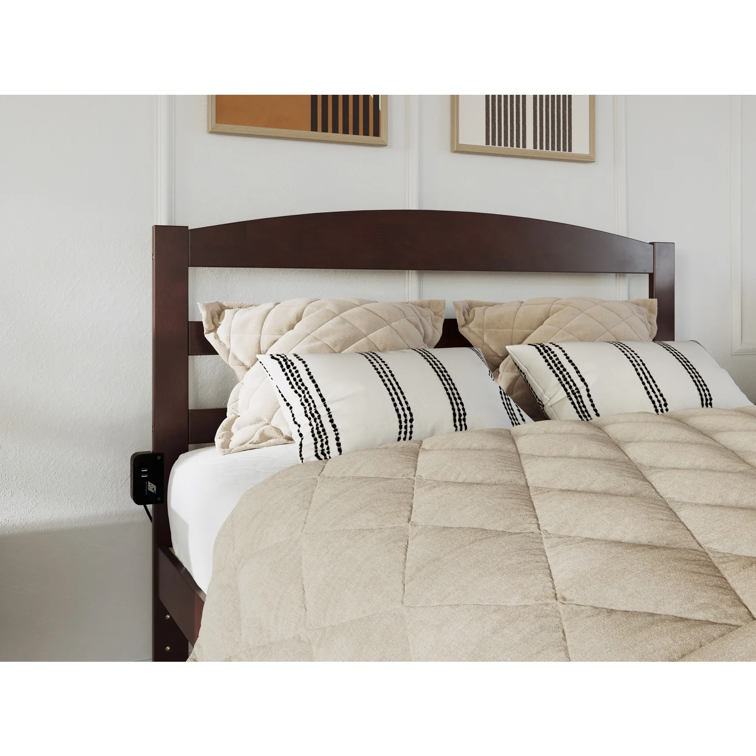 AFI Warren Solid Wood Traditional Full Bed with Footboard in Walnut