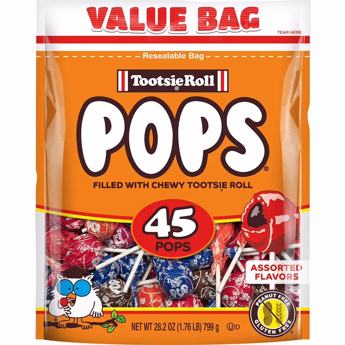 Tootsie Pops - Assorted Flavors - 45 ct bag 28.2 oz -