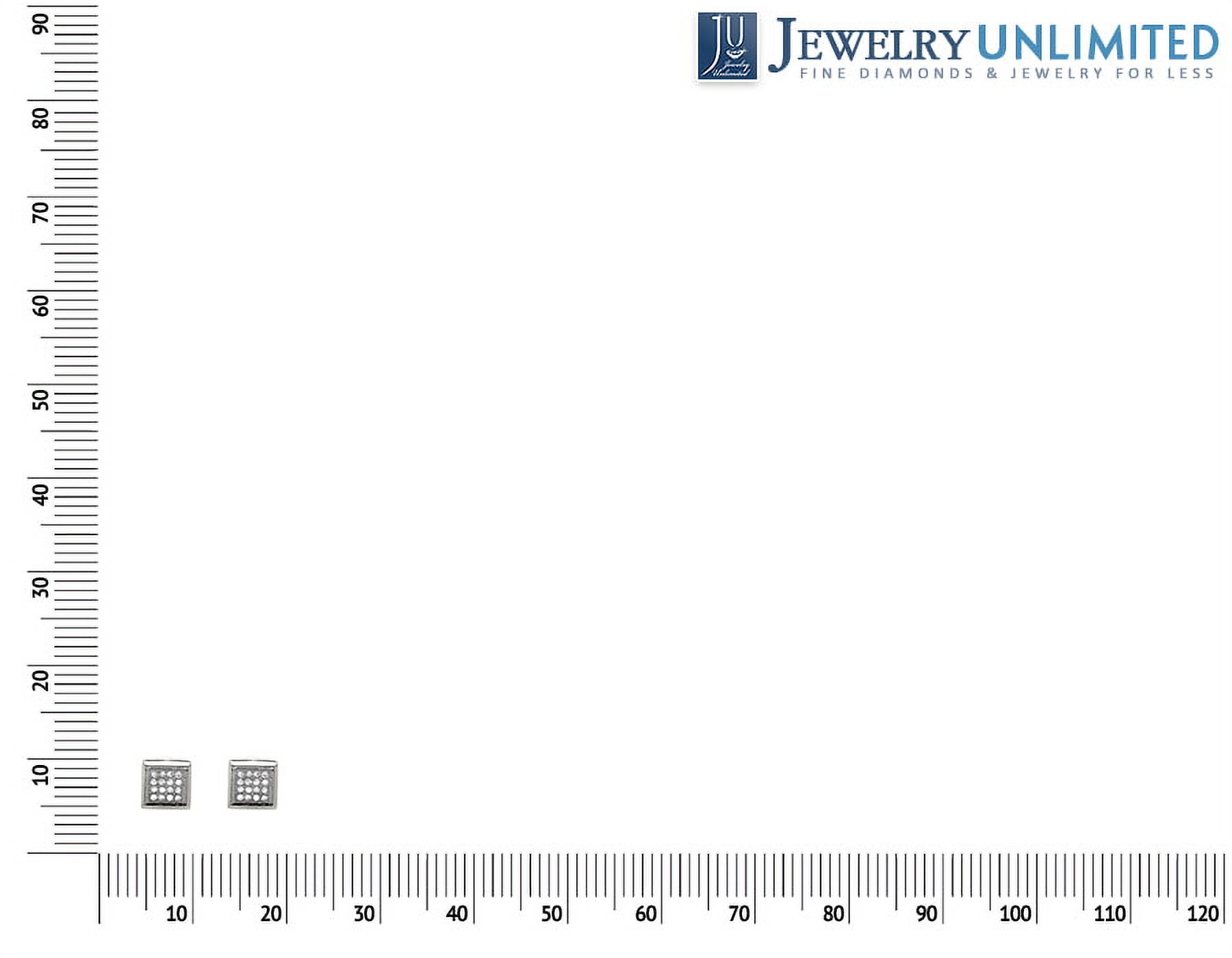 10K White Gold 5MM Square Kite Diamond Stud Earring 0.17ct