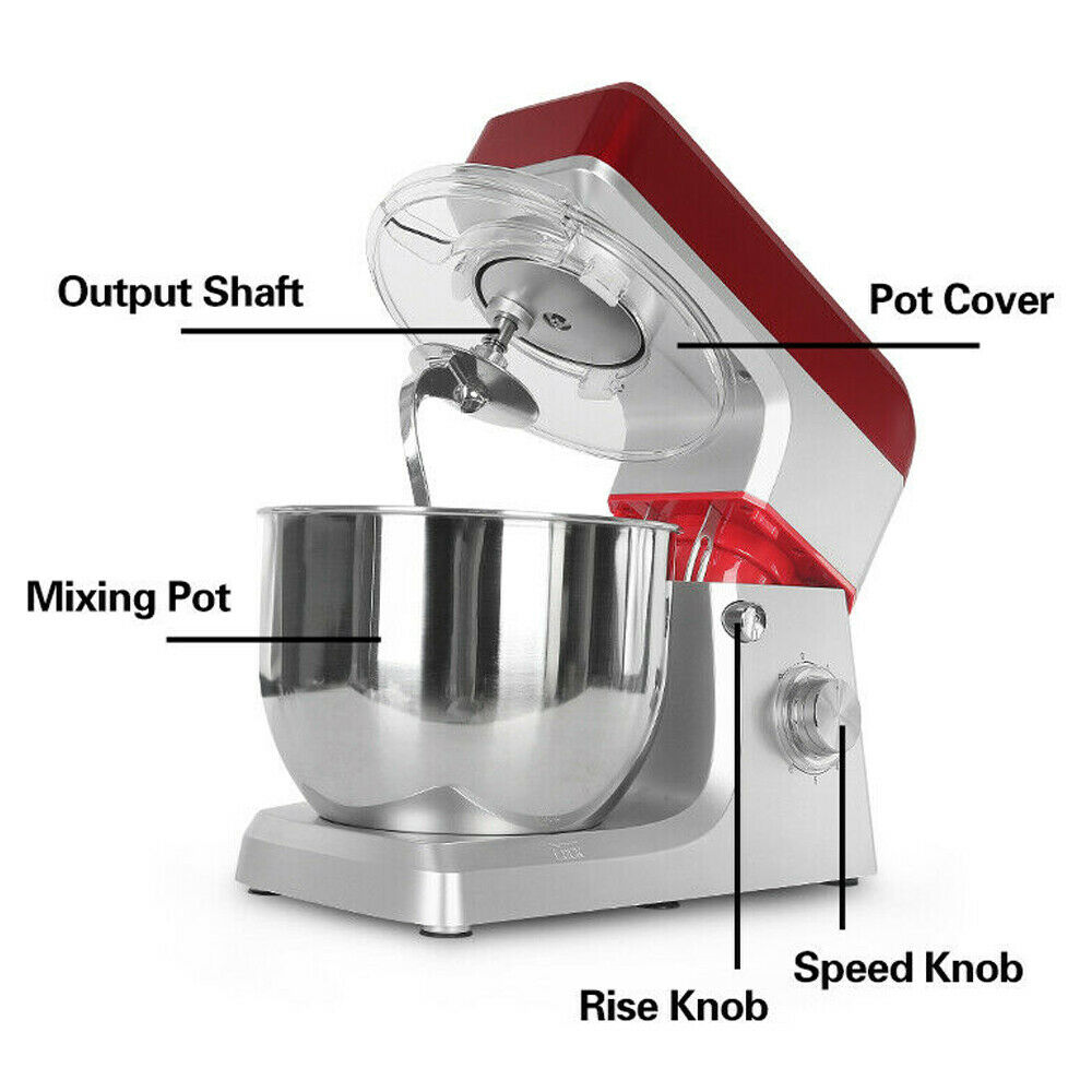 TFCFL Electric Food Stand Mixer 6 Speed 1200W One-click Head-up Kitchen Beater Machine