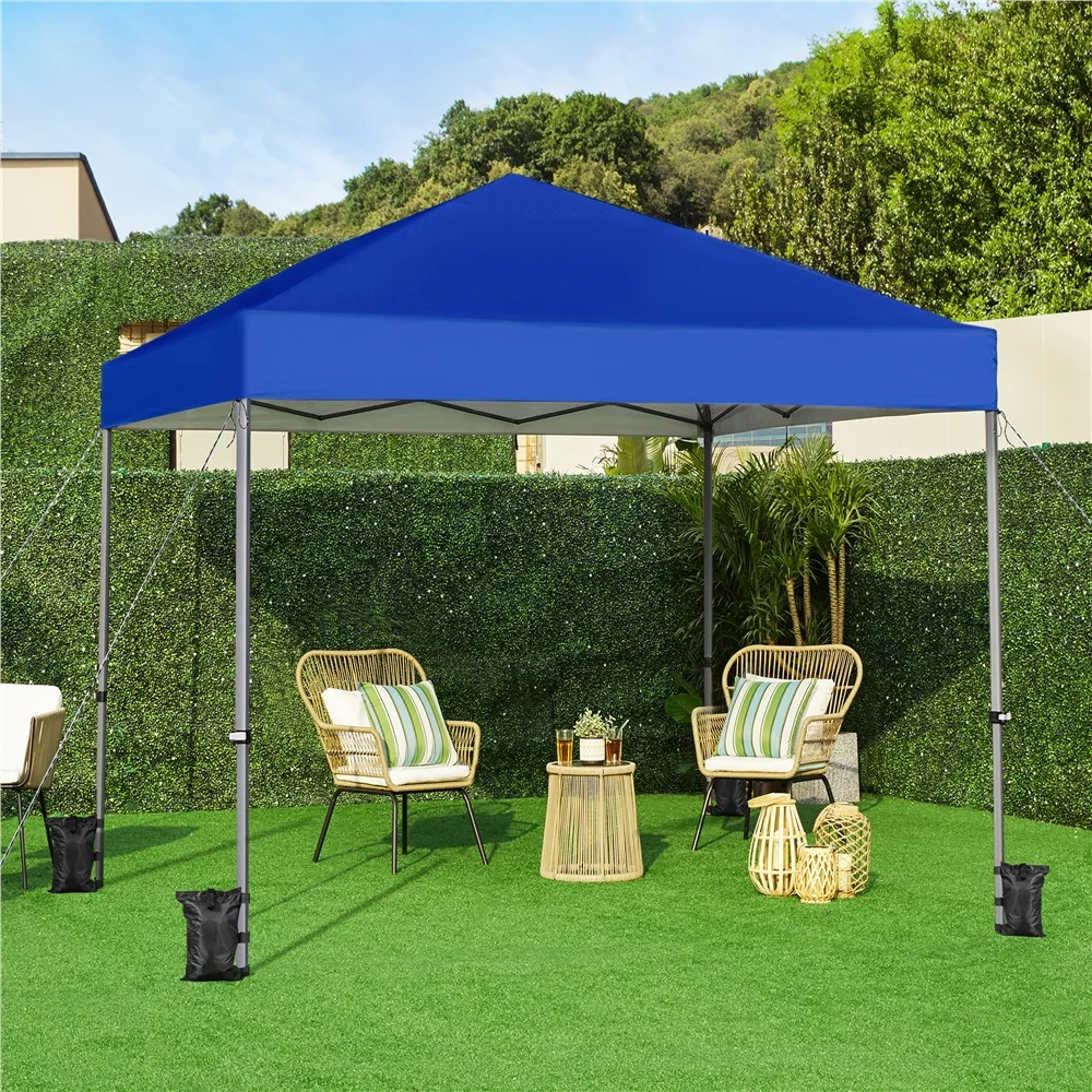 Yaheetech 8x8ft Pop-up Canopy with with One-Push-To-Lock Setup Mechanism, Blue