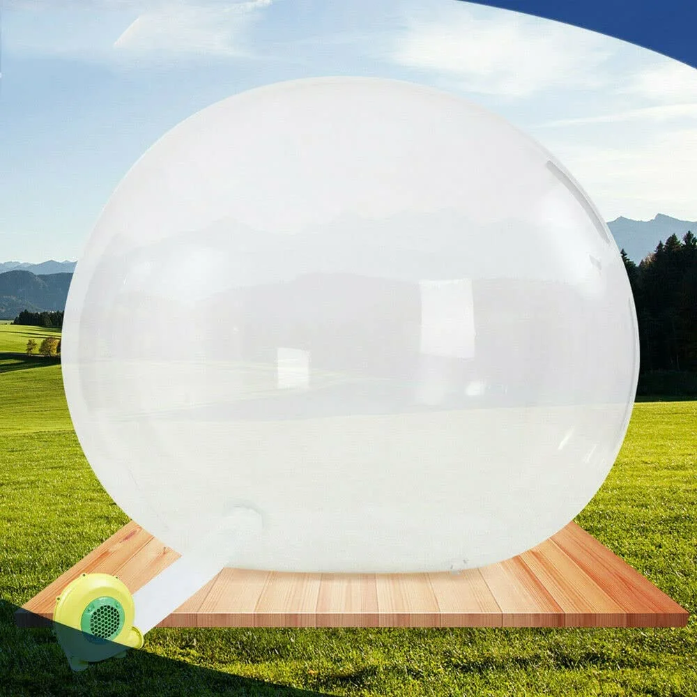 FETCOI Outdoor Camping Inflatable Bubble Tent D-Ring Tie Down Large DIY House Home Backyard Camping Portable PVC Clear Inflatable Bubble Air Tent Home Camping + Quiet Air Blower